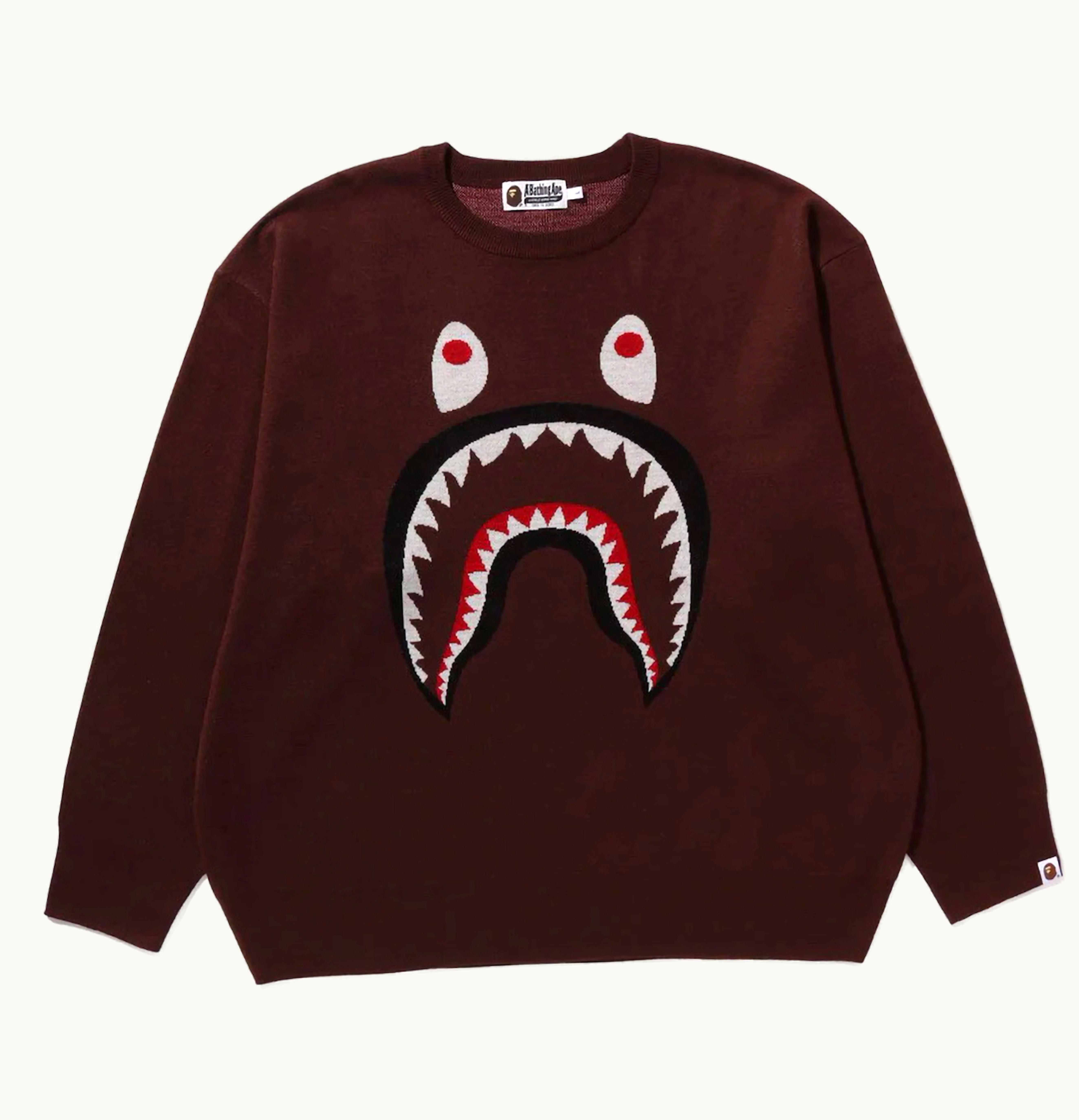 BAPE BAPE Shark Jacquard Knit Sweater Purple