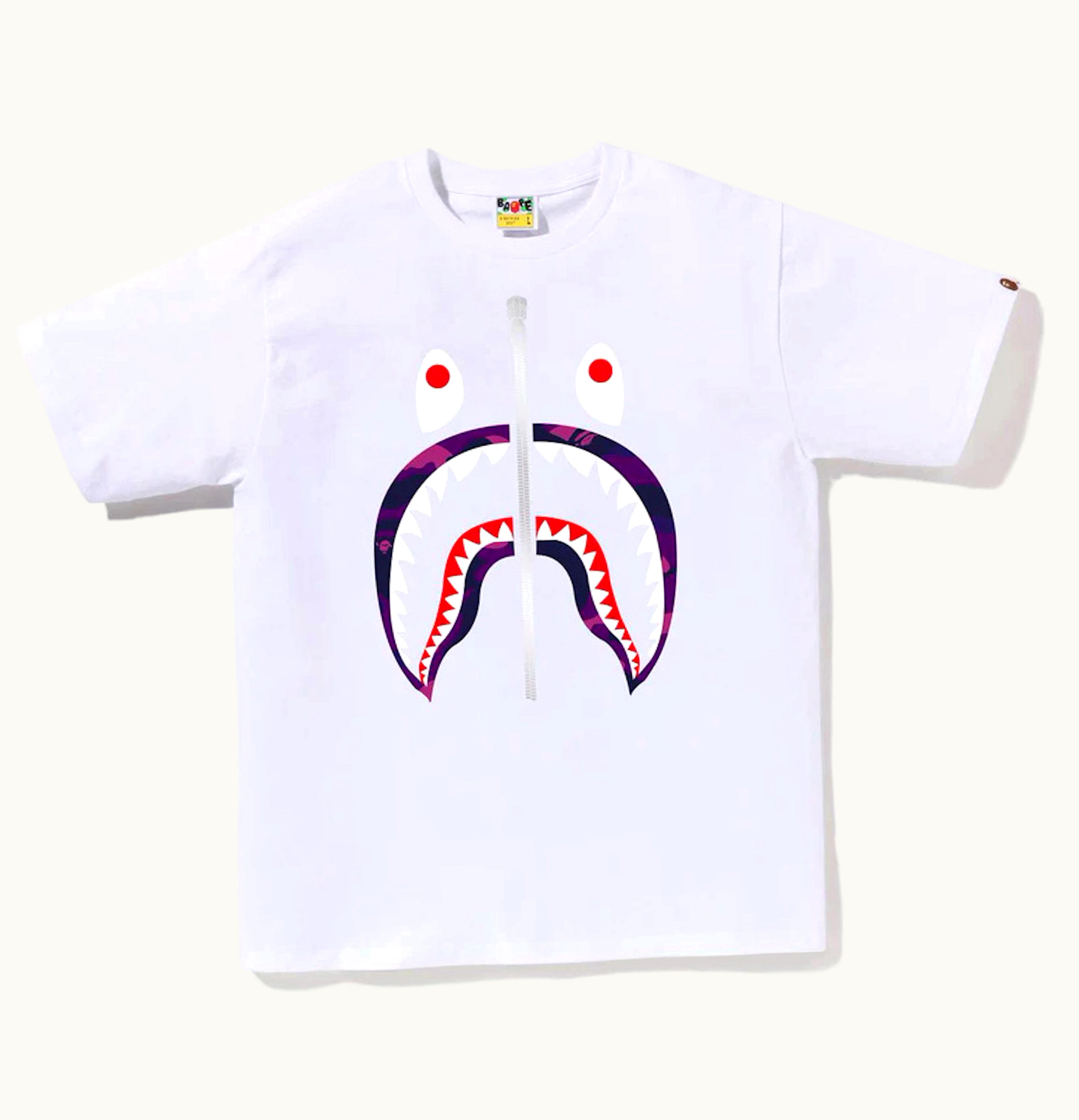BAPE BAPE Color Camo Shark Tee White Purple