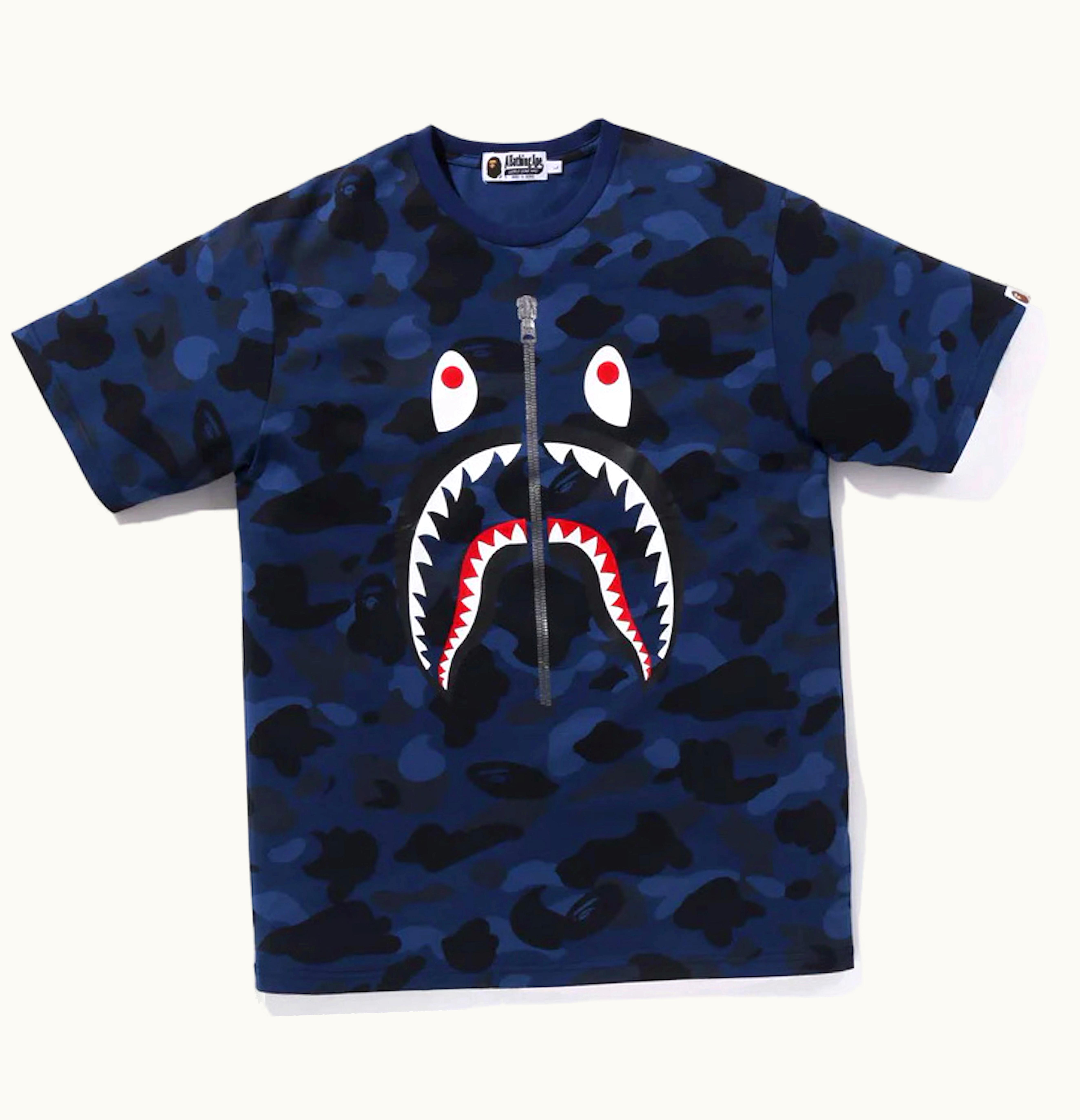 BAPE BAPE Color Camo Shark Tee Navy