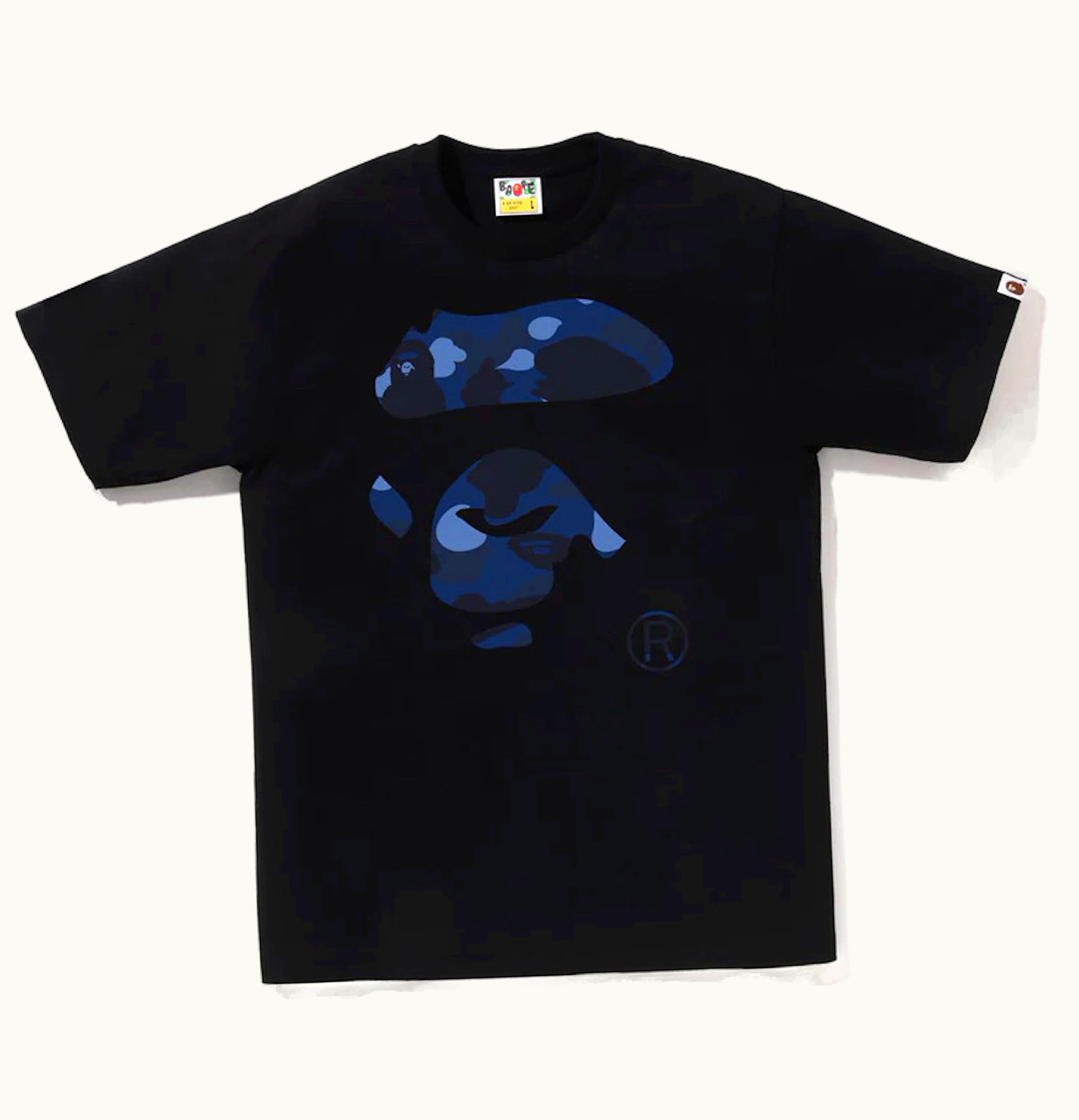BAPE BAPE Color Camo Ape Face Tee Black Navy