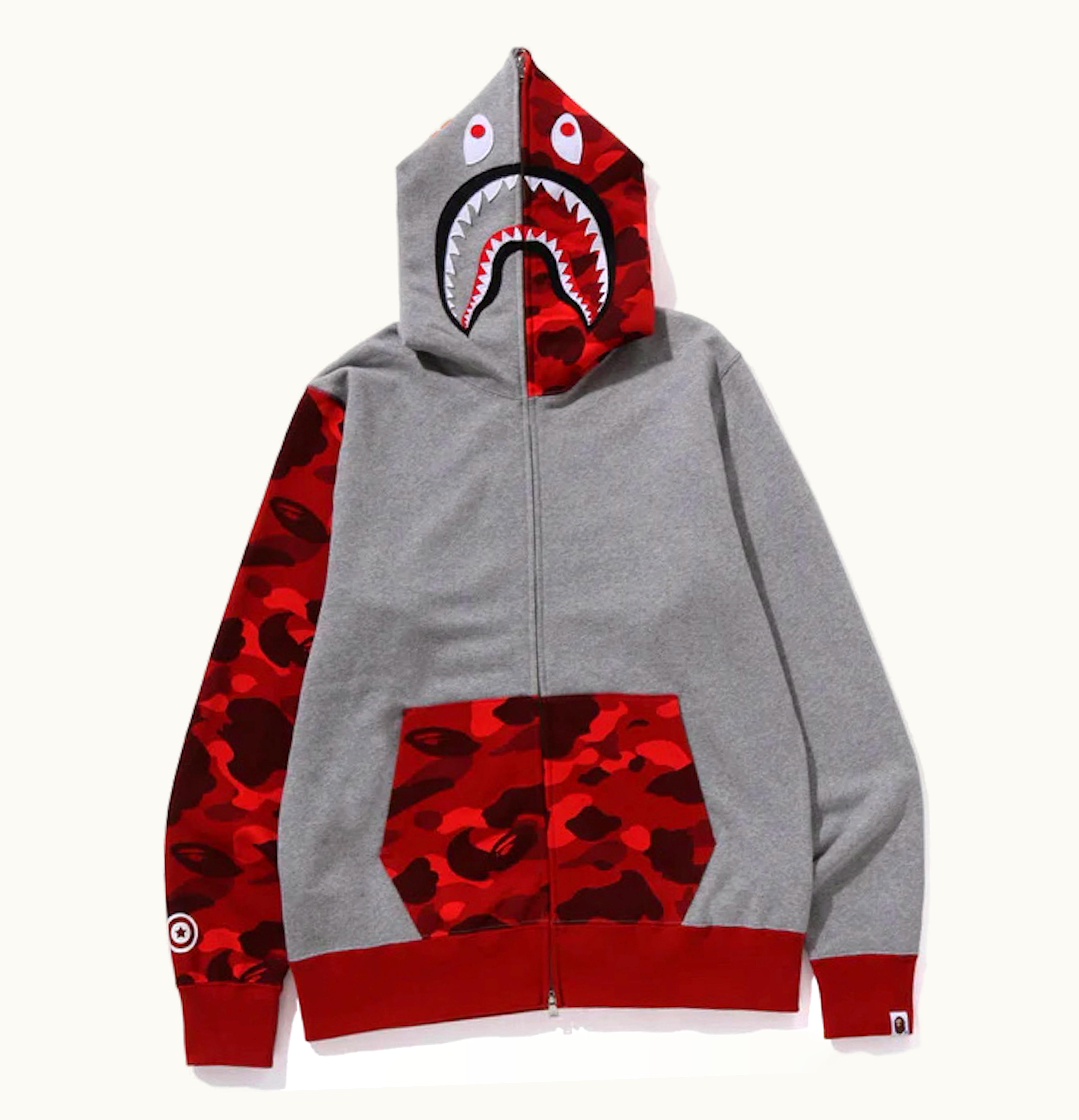 BAPE BAPE Color Camo Shark Full Zip Hoodie FW23 Red