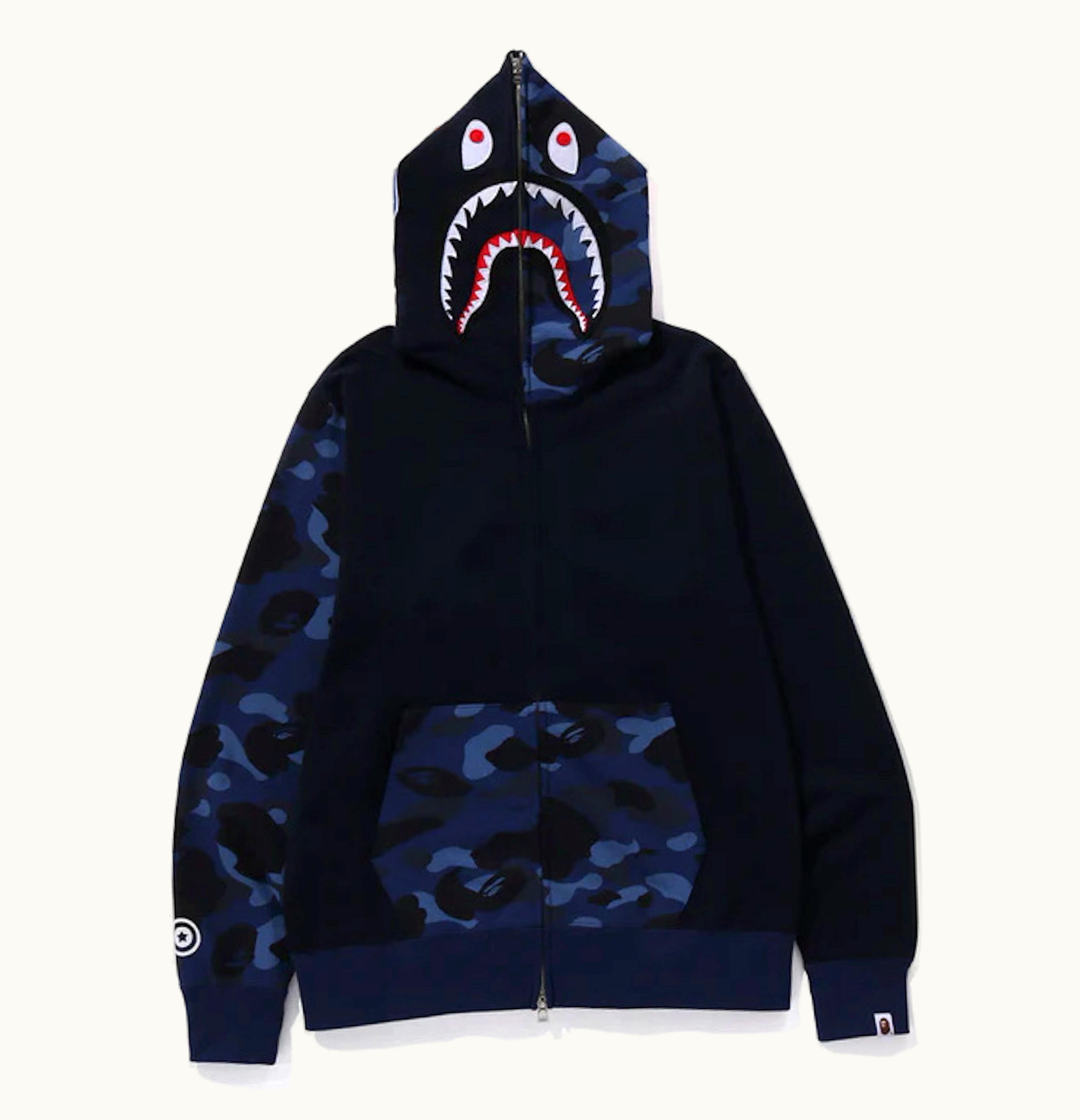 BAPE BAPE Color Camo Shark Full Zip Hoodie FW23 Navy