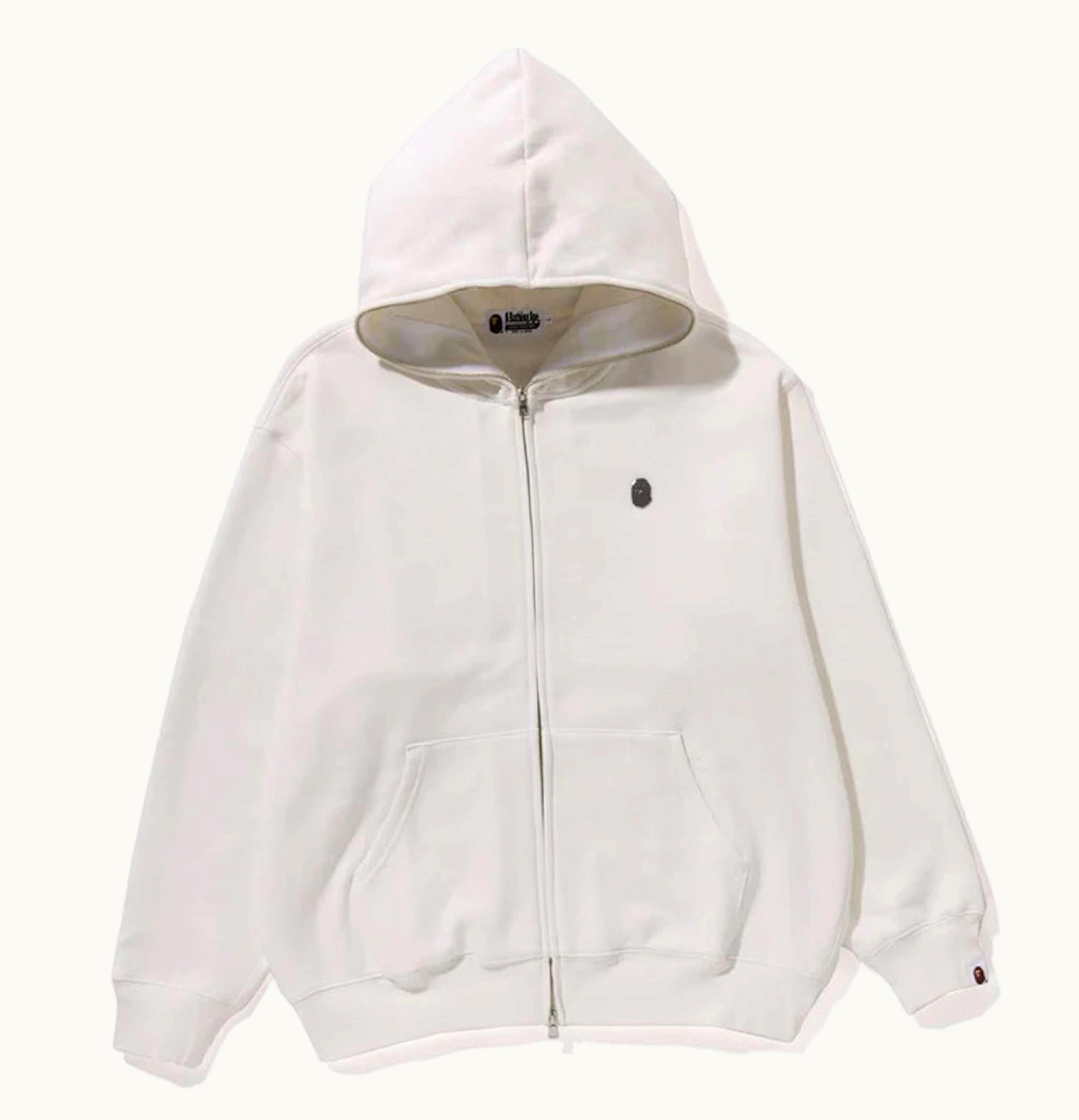BAPE BAPE Metal One Point Full Zip Hoodie Ivory