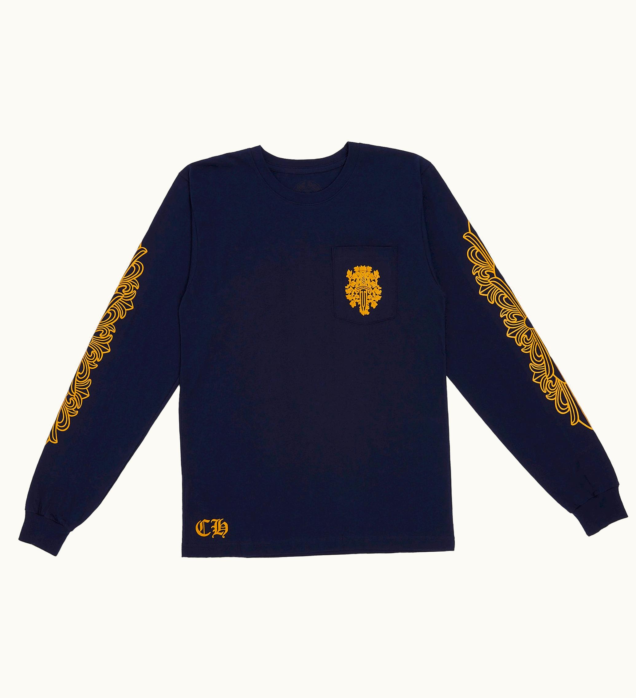 Chrome Hearts Chrome Hearts V89 Dagger L S T Shirt Navy Yellow