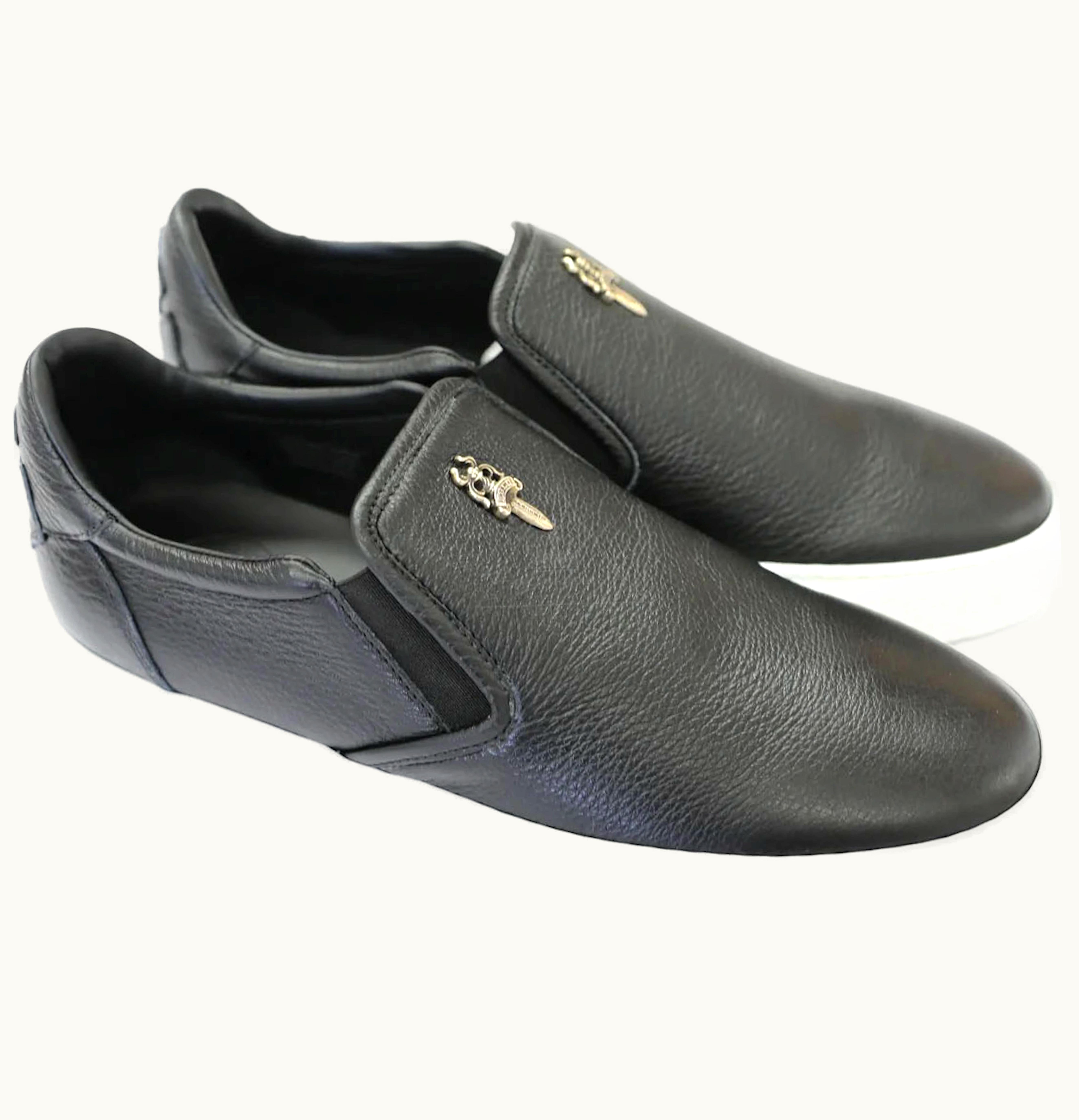 Chrome Hearts Chrome Hearts Dagger Slip On V2 Black Leather