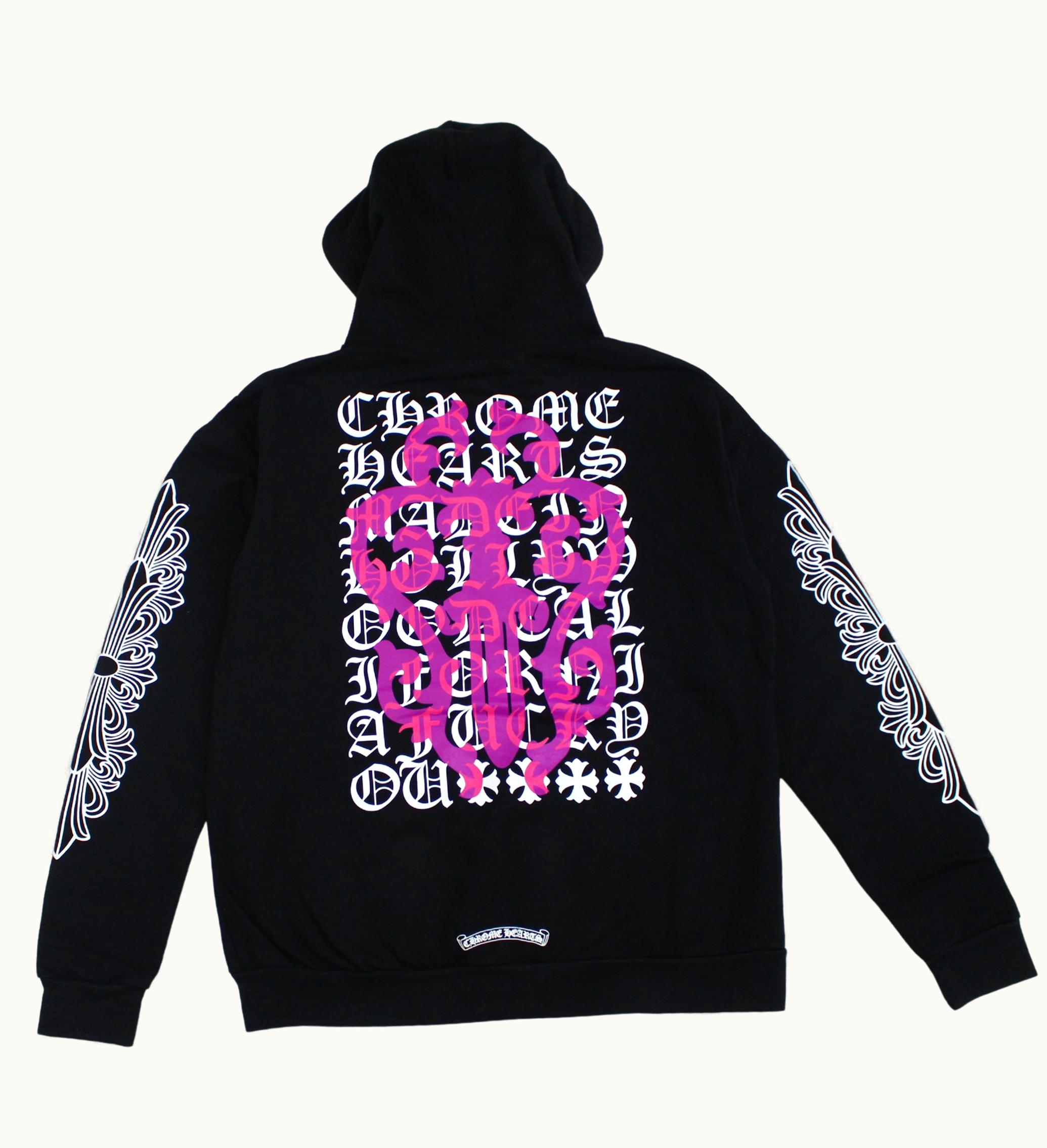 Chrome Hearts Chrome Hearts Eye Chart Dagger Zip Up Hoodie Black