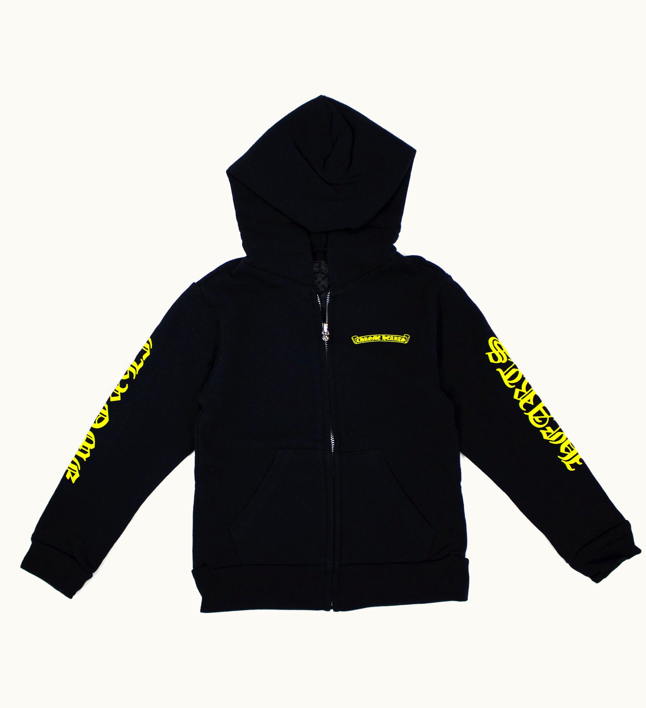Chrome Hearts Chrome Hearts Kids Scroll Logo Hoodie Black Yellow