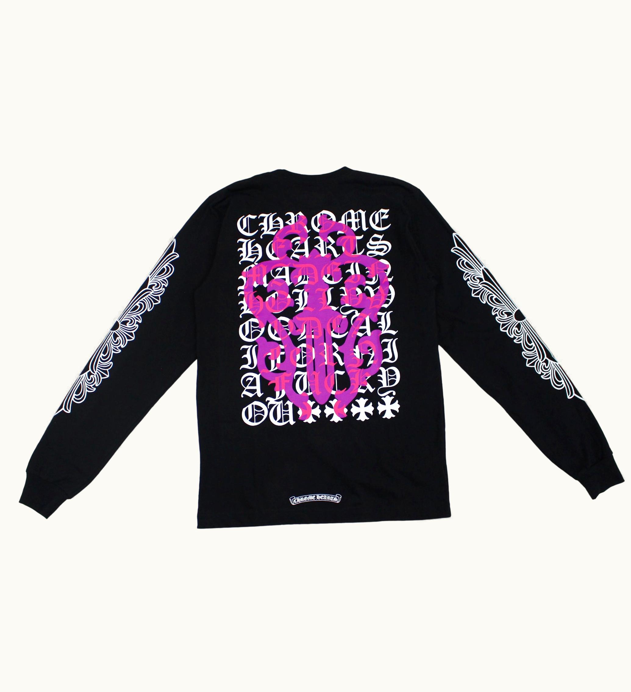 Chrome Hearts Chrome Hearts Eye Chart Dagger Longsleeve T Shirt Black