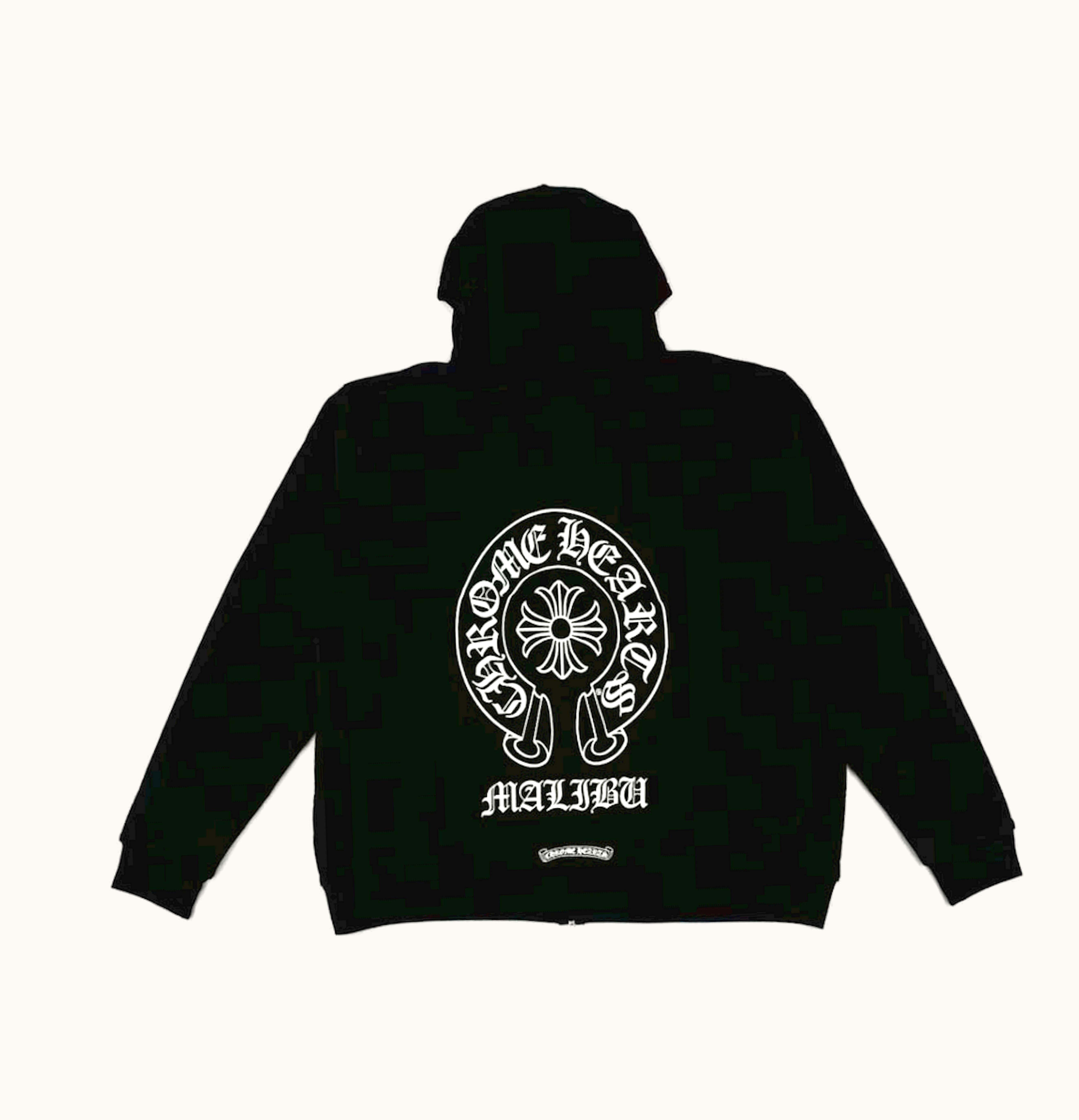 Chrome Hearts Malibu Exclusive Horseshoe Zip Up Hoodie Sleeveless Design Black