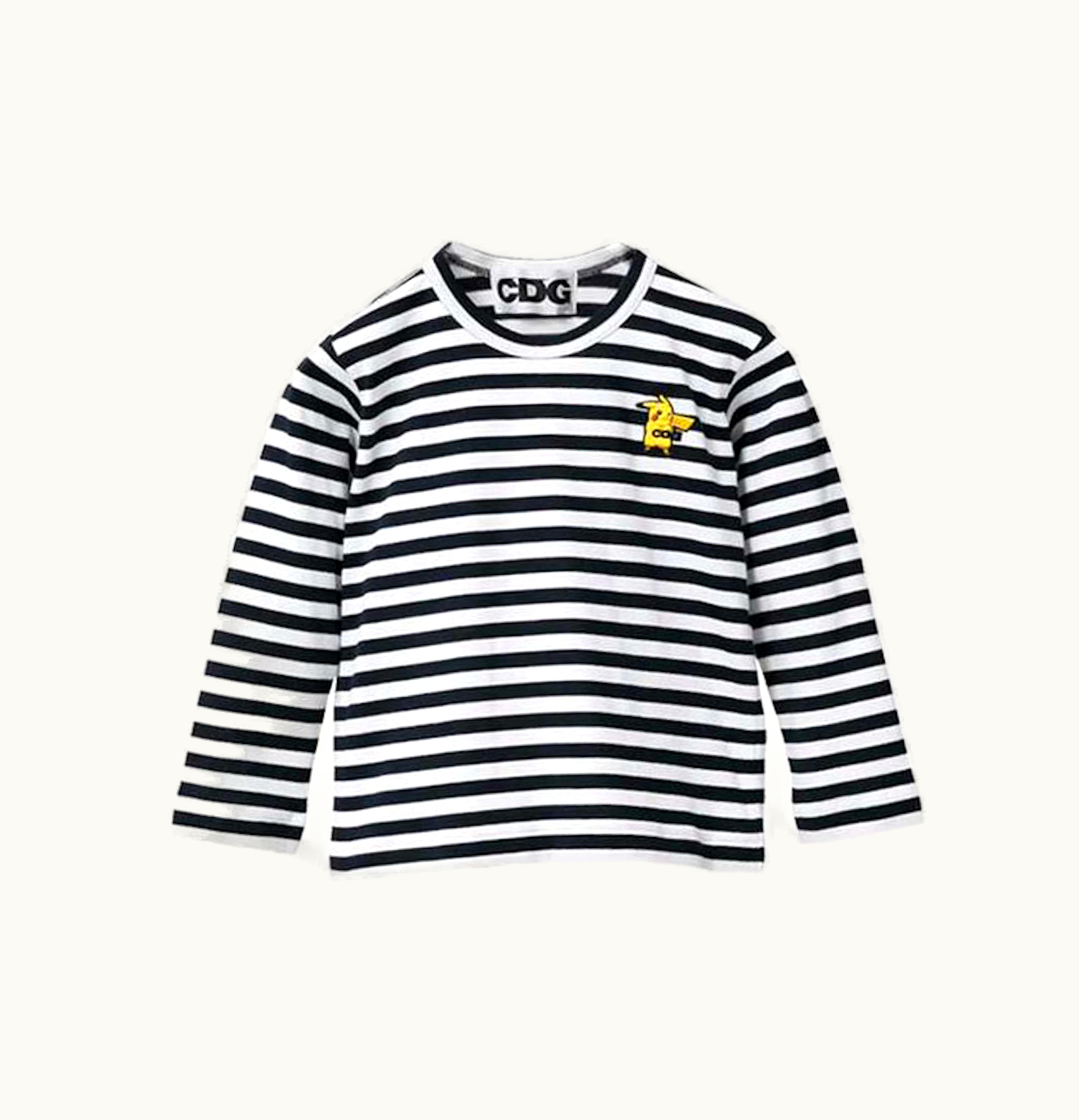 Comme des Garcons Comme Des Garcons Cdg X Pokemon Emblem Kids L S T Shirt Navy Stripes
