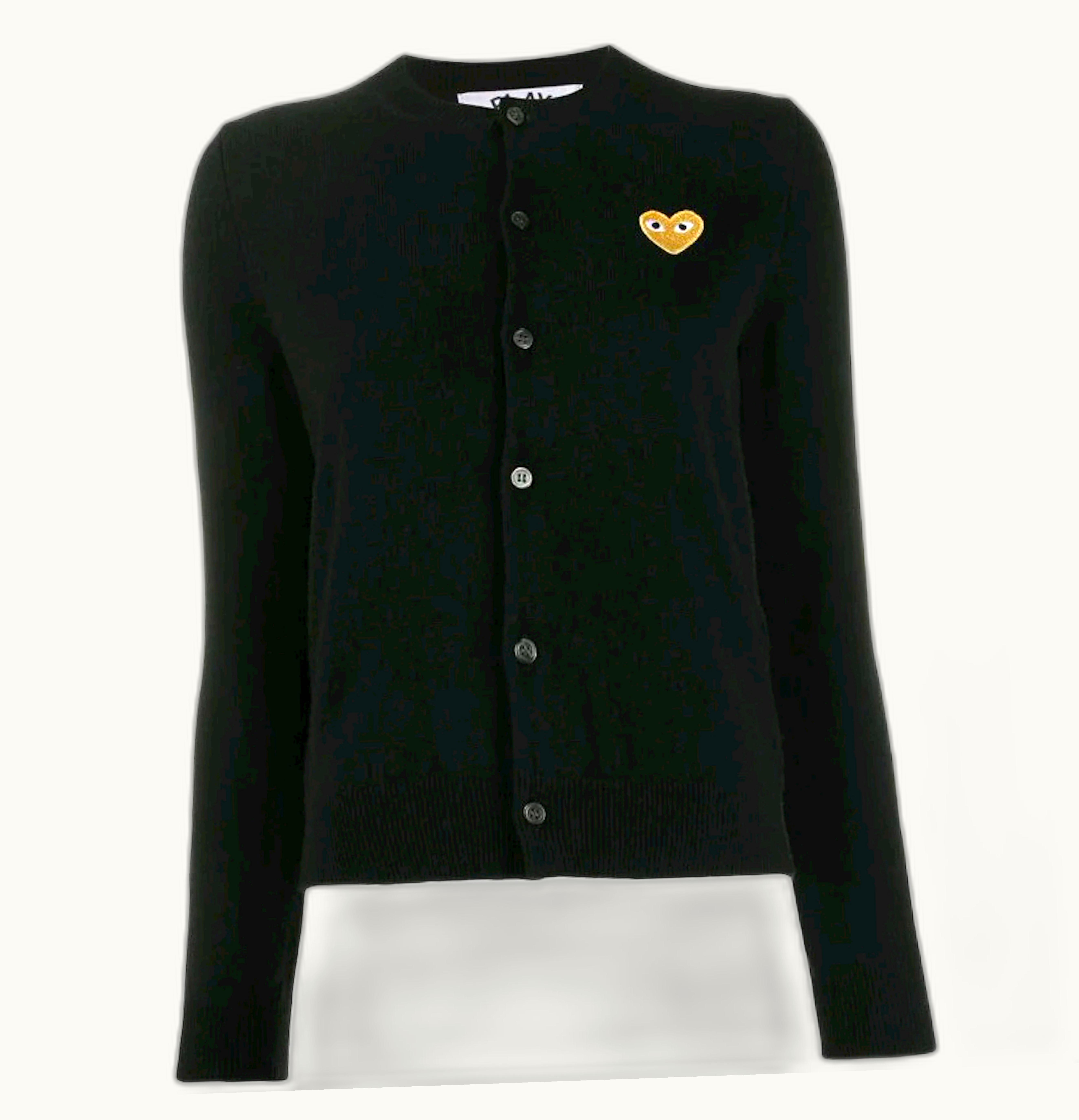 Comme des Garcons PLAY Comme Des Garcons Play Gold Heart Cardigan Black