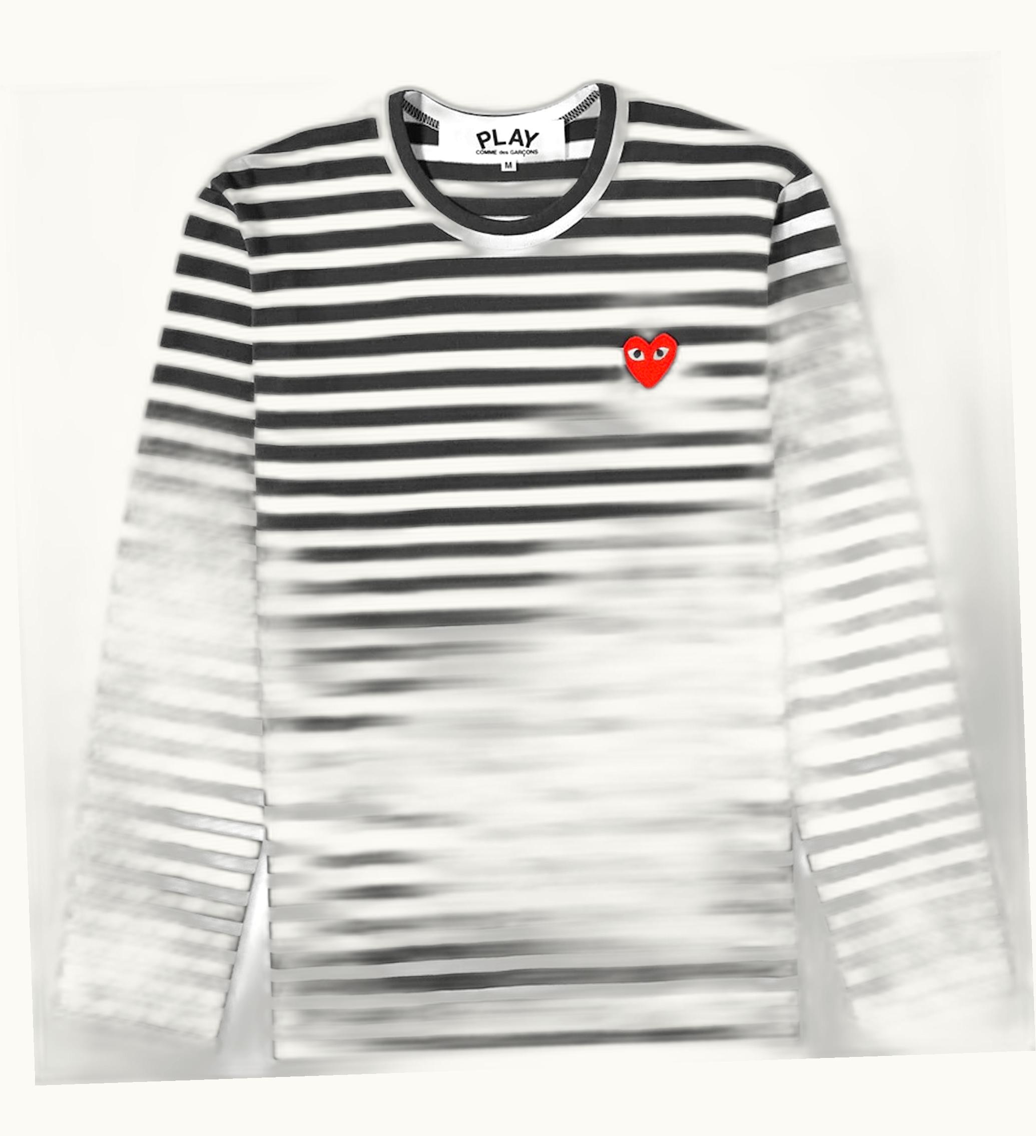 Comme des Garcons PLAY Comme Des Garcons Play Play Striped L S T Shirt Black White