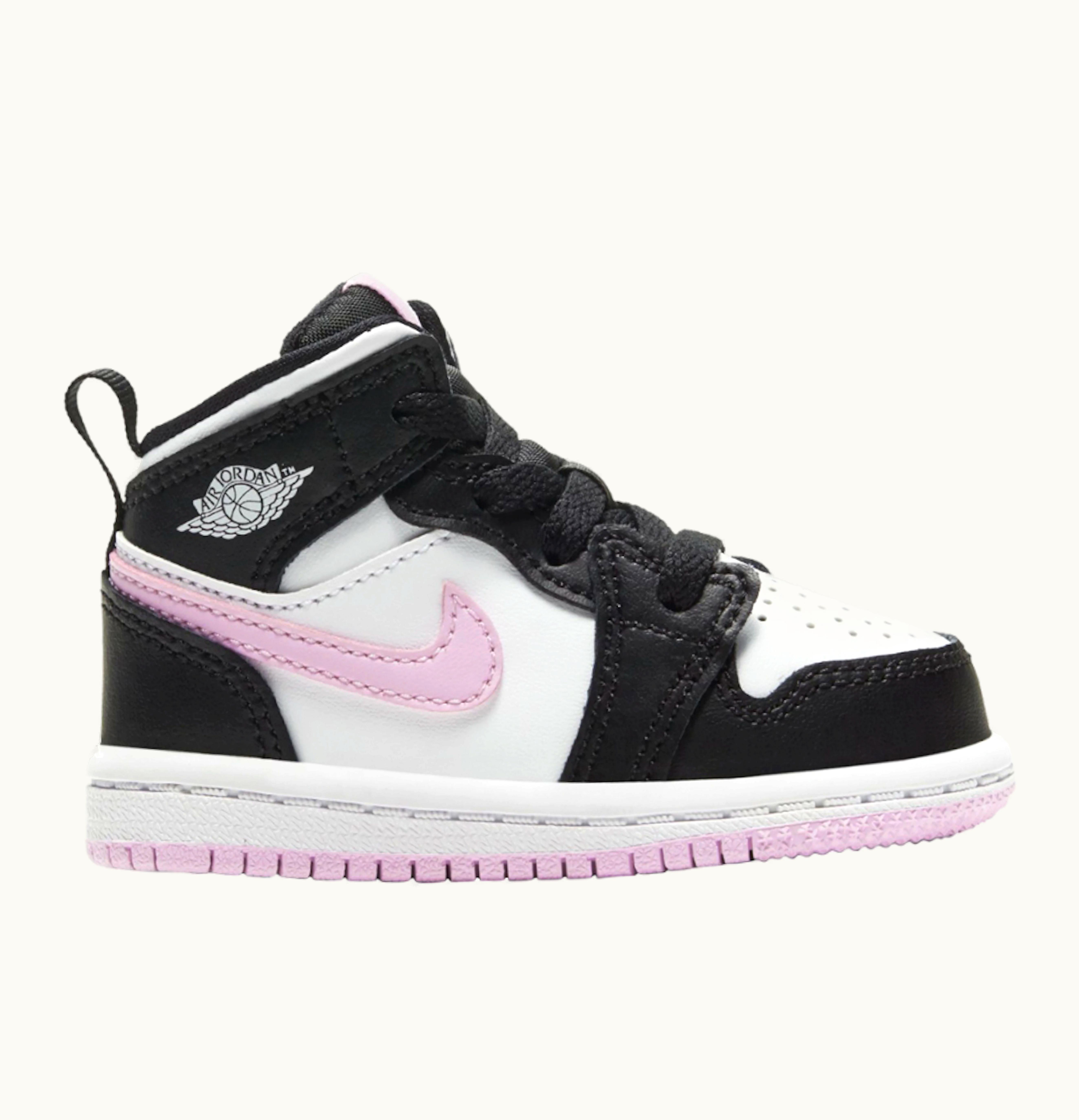 Jordan Air Jordan 1 Mid Black White Light Pink TD