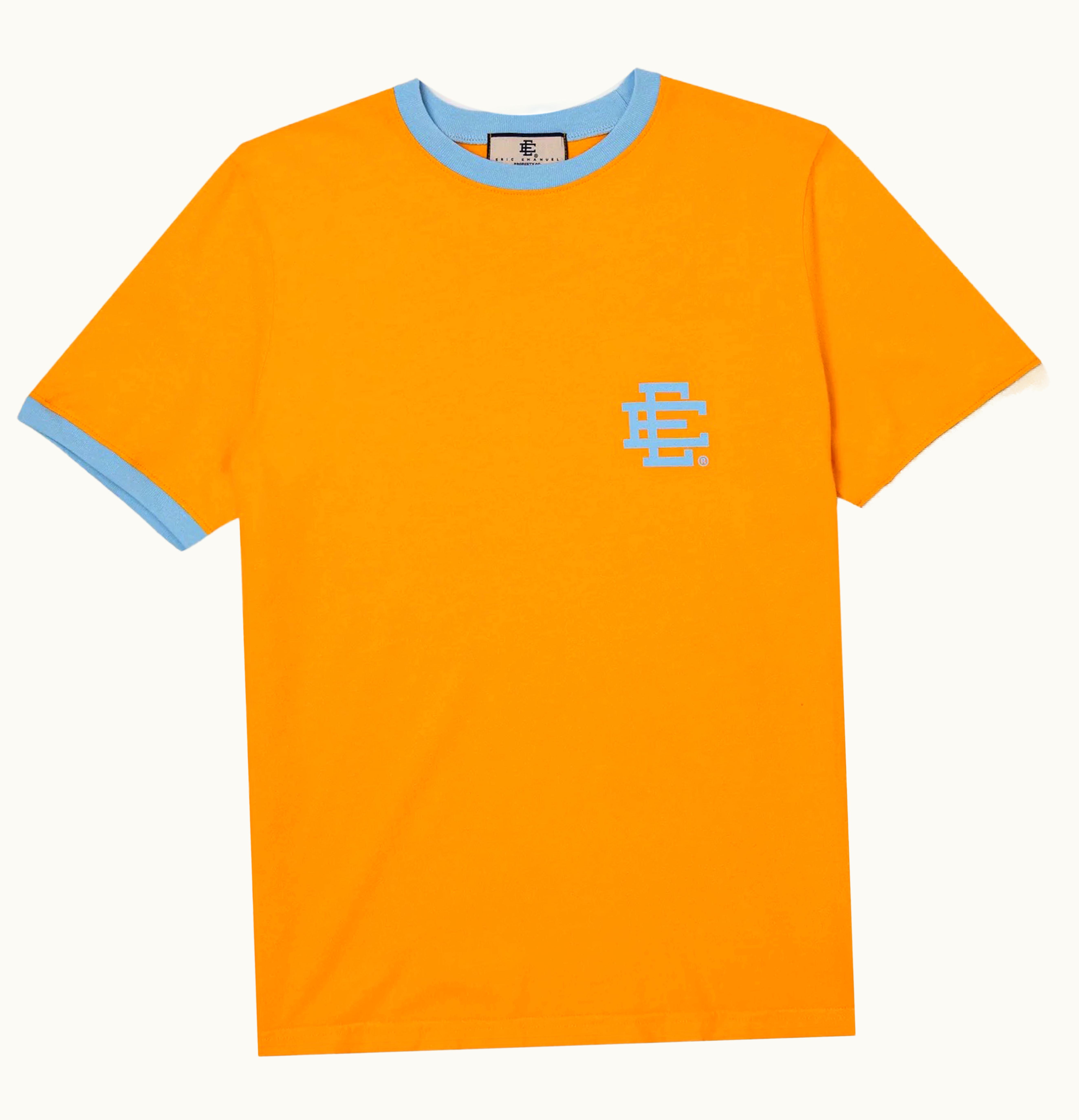 Eric Emanuel Eric Emanuel EE Ringer T Shirt Dark Yellow Pale Blue