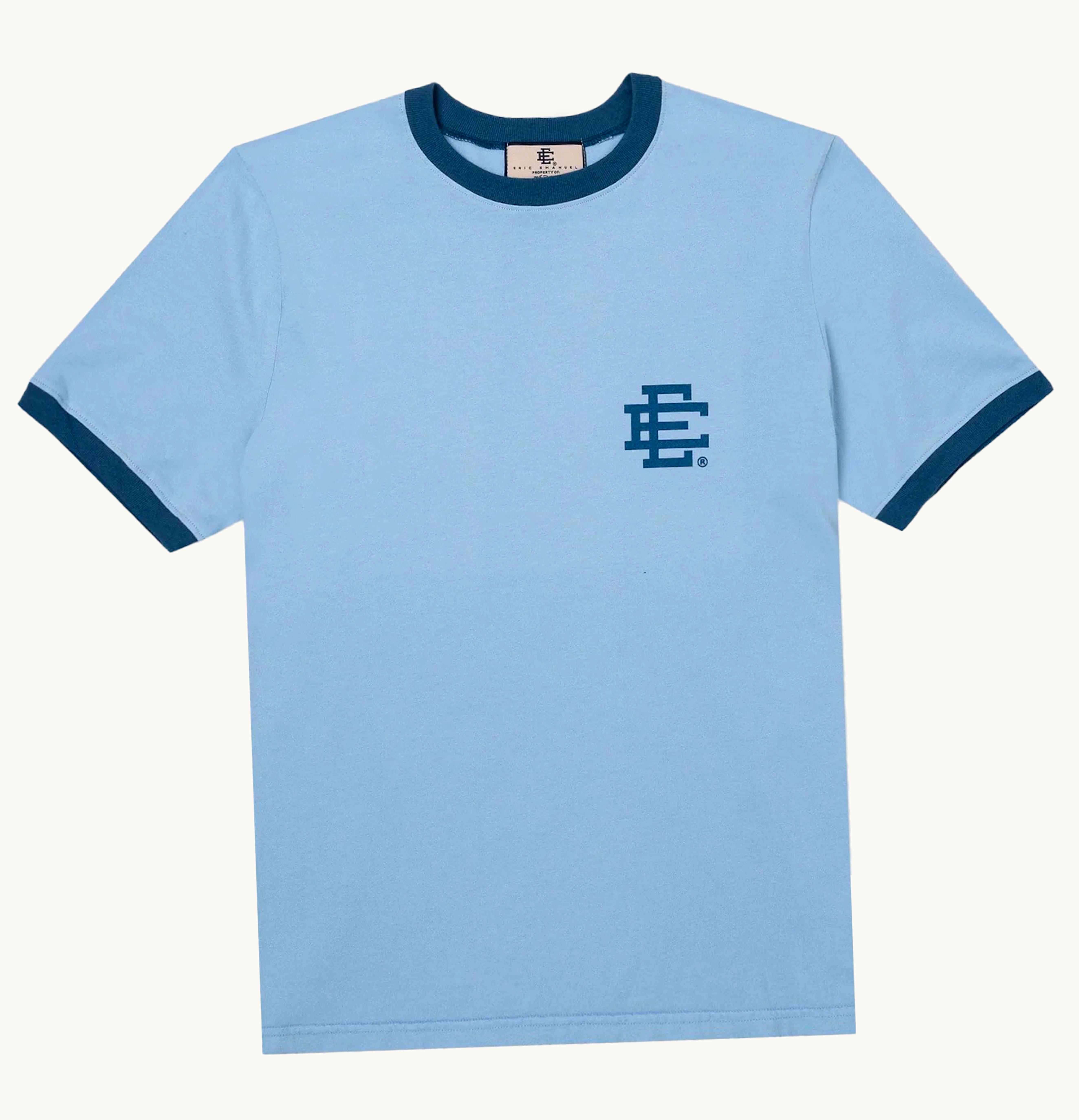 Eric Emanuel Eric Emanuel EE Ringer T Shirt Delicate Blue Navy