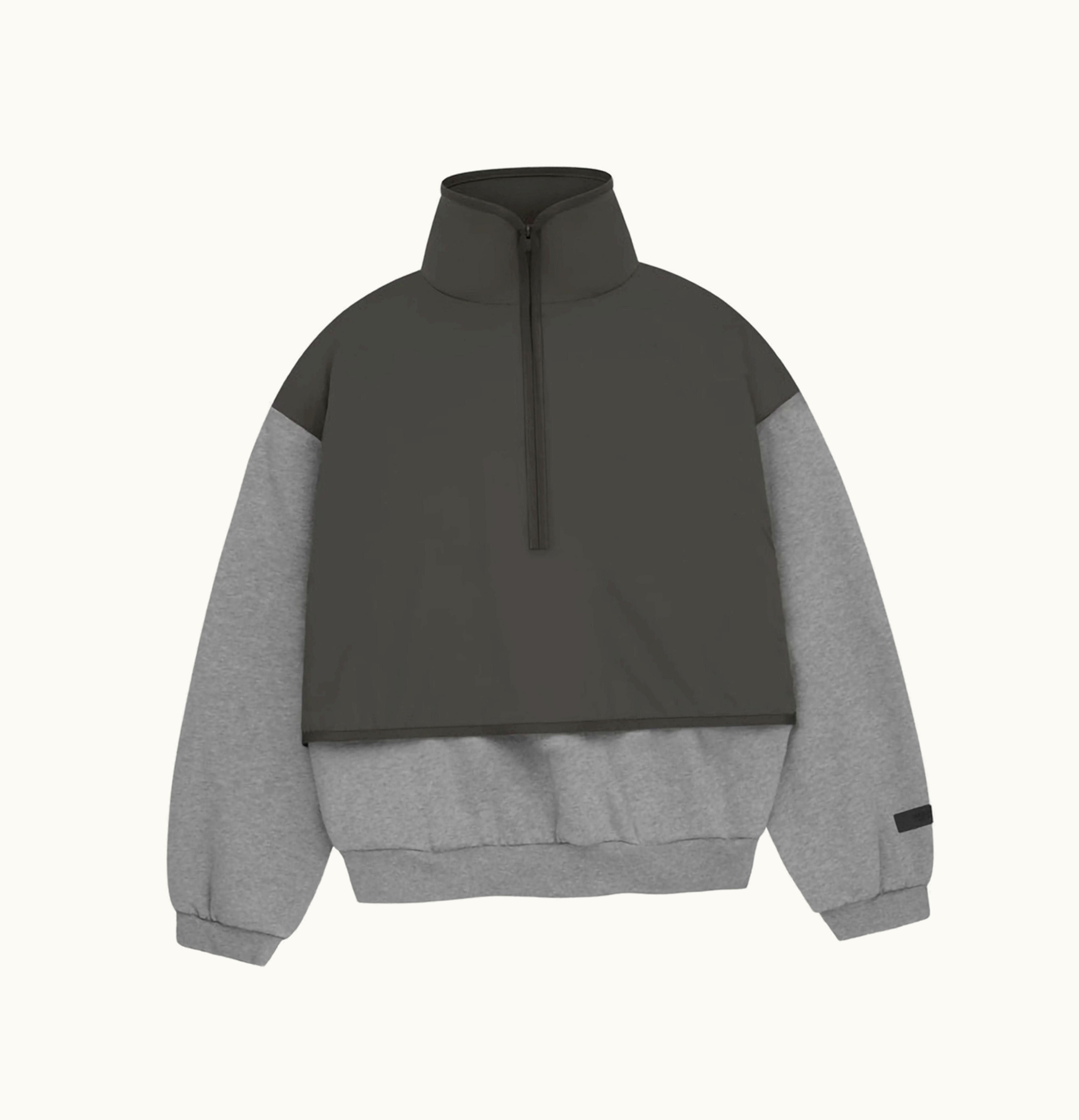 Fear of God Fear Of God Essentials Kids Nylon Fleece Mockneck Sweater Dark Heather Oatmeal Ink Dark Heather Oatmeal/ Ink