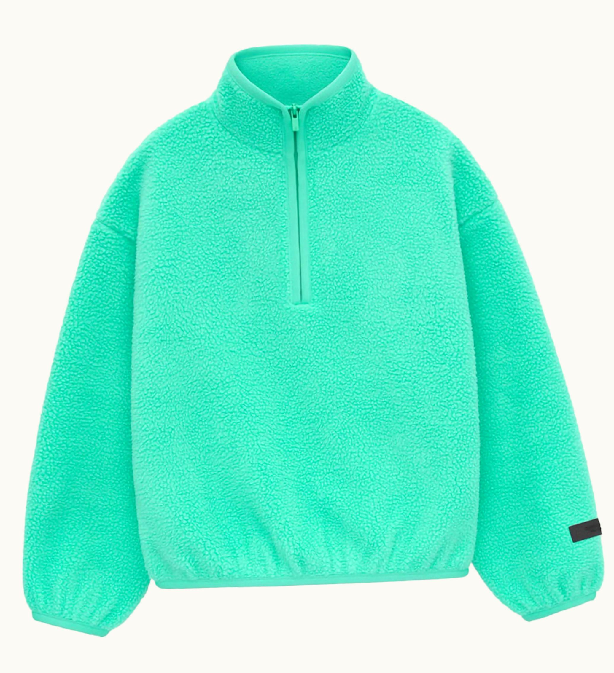 Fear of God Fear Of God Essentials Kids Polar Fleece Half Zip Mockneck Mint Leaf