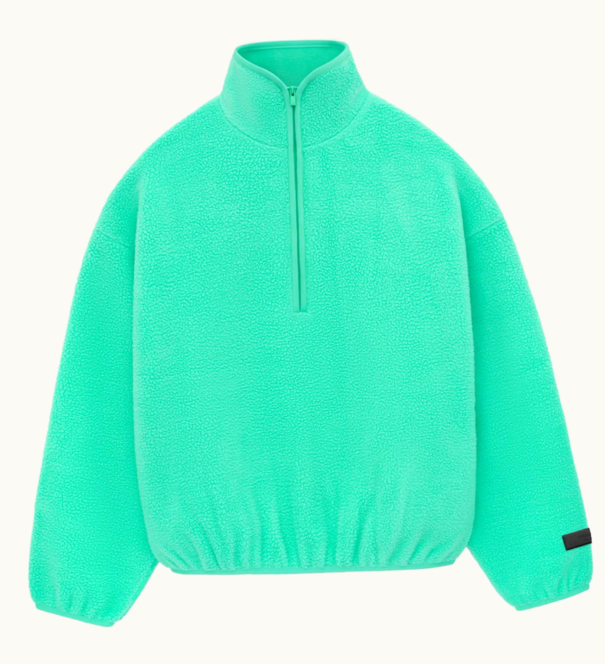 Fear of God Fear Of God Essentials Polar Fleece Half Zip Mockneck Mint Leaf