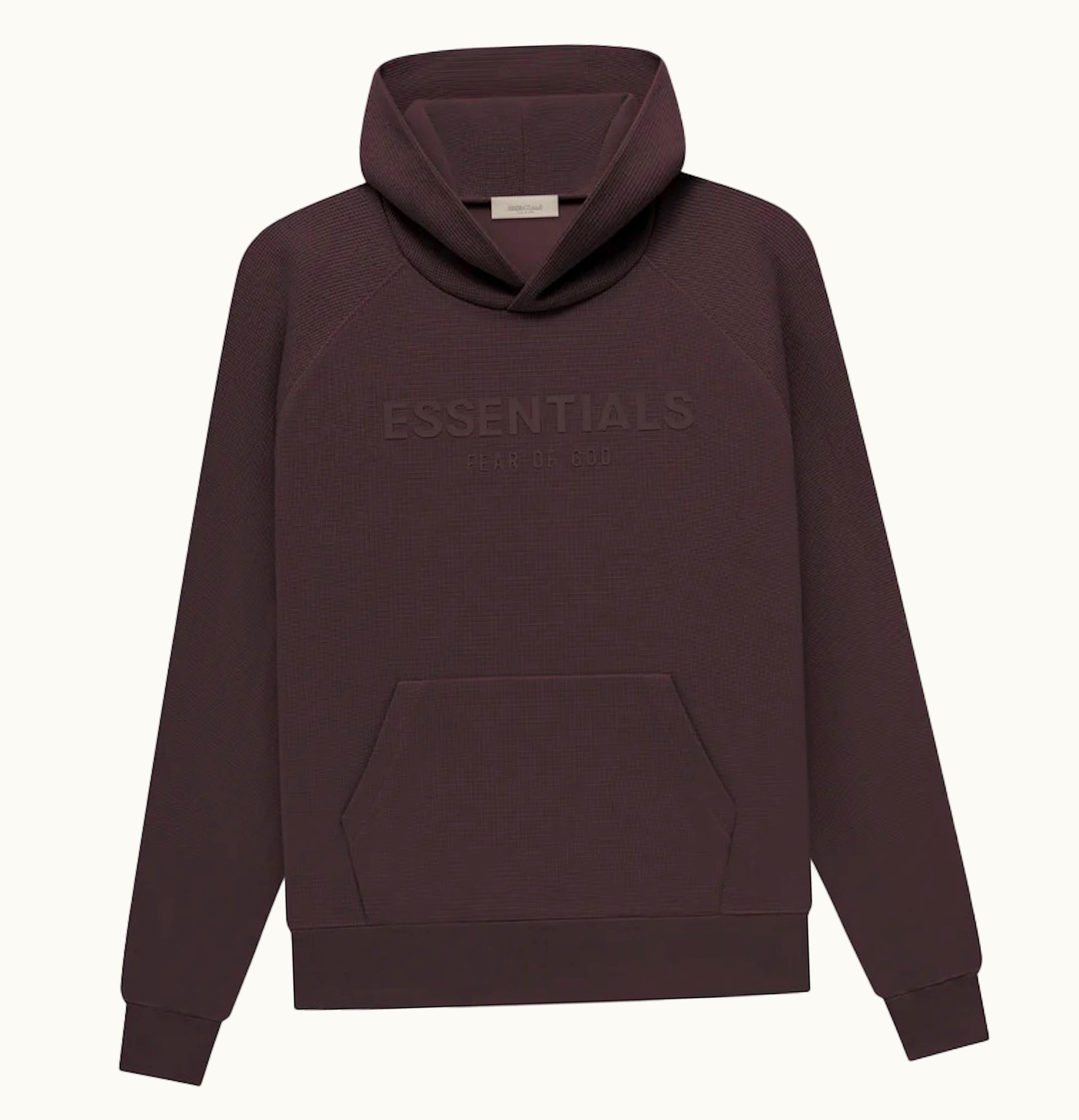 Fear of God Fear Of God Essentials Waffle Raglan Hoodie Plum