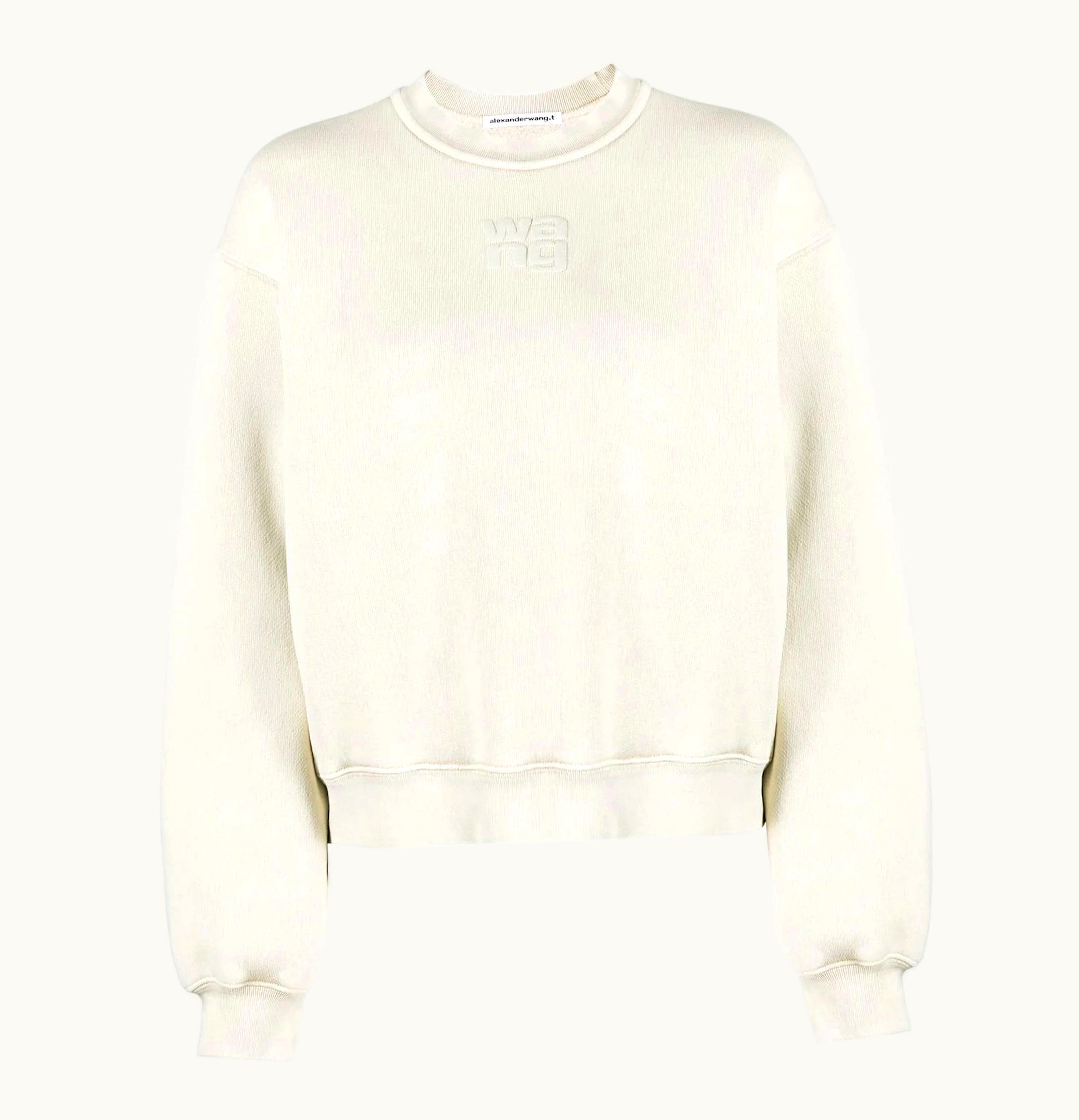 T by Alexander Wang T By Alexander Wang Essential Terry Crew Sweatshirt Ice Grey