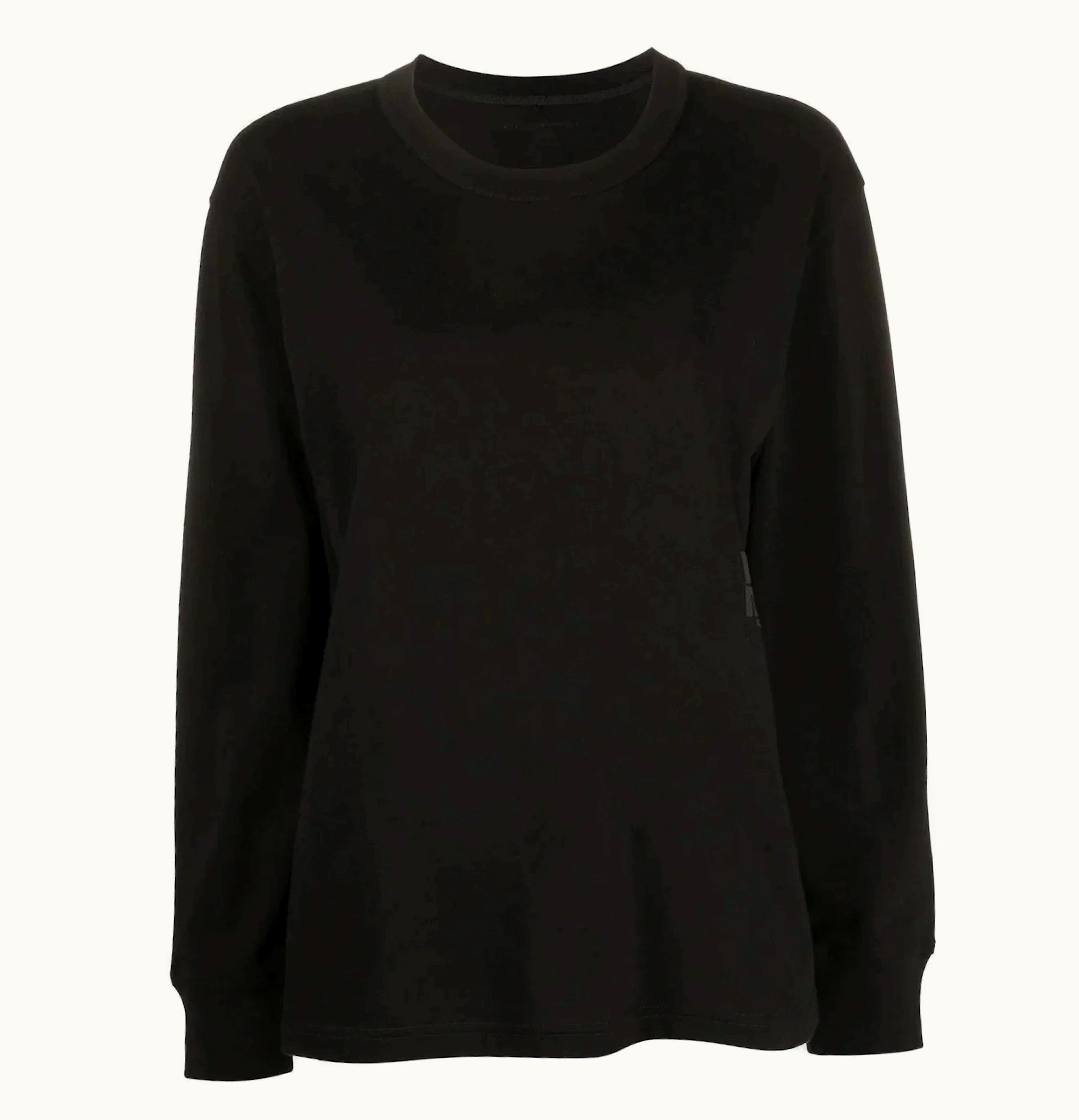 T by Alexander Wang T By Alexander Wang Essential Puff Logo Jersey Ls Tee Black