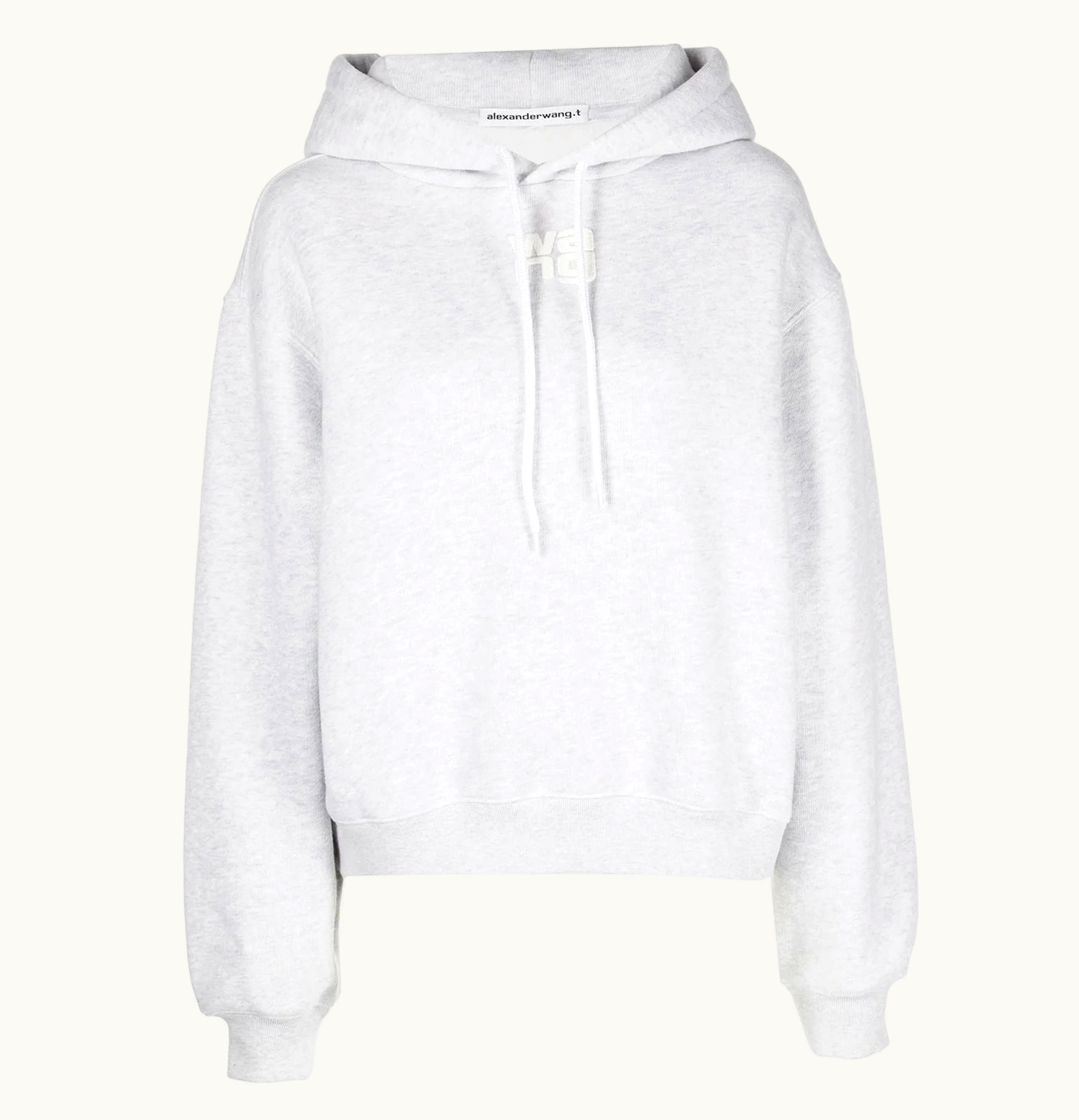 T by Alexander Wang T By Alexander Wang Essential Puff Logo Terry Hoodie Heather Grey