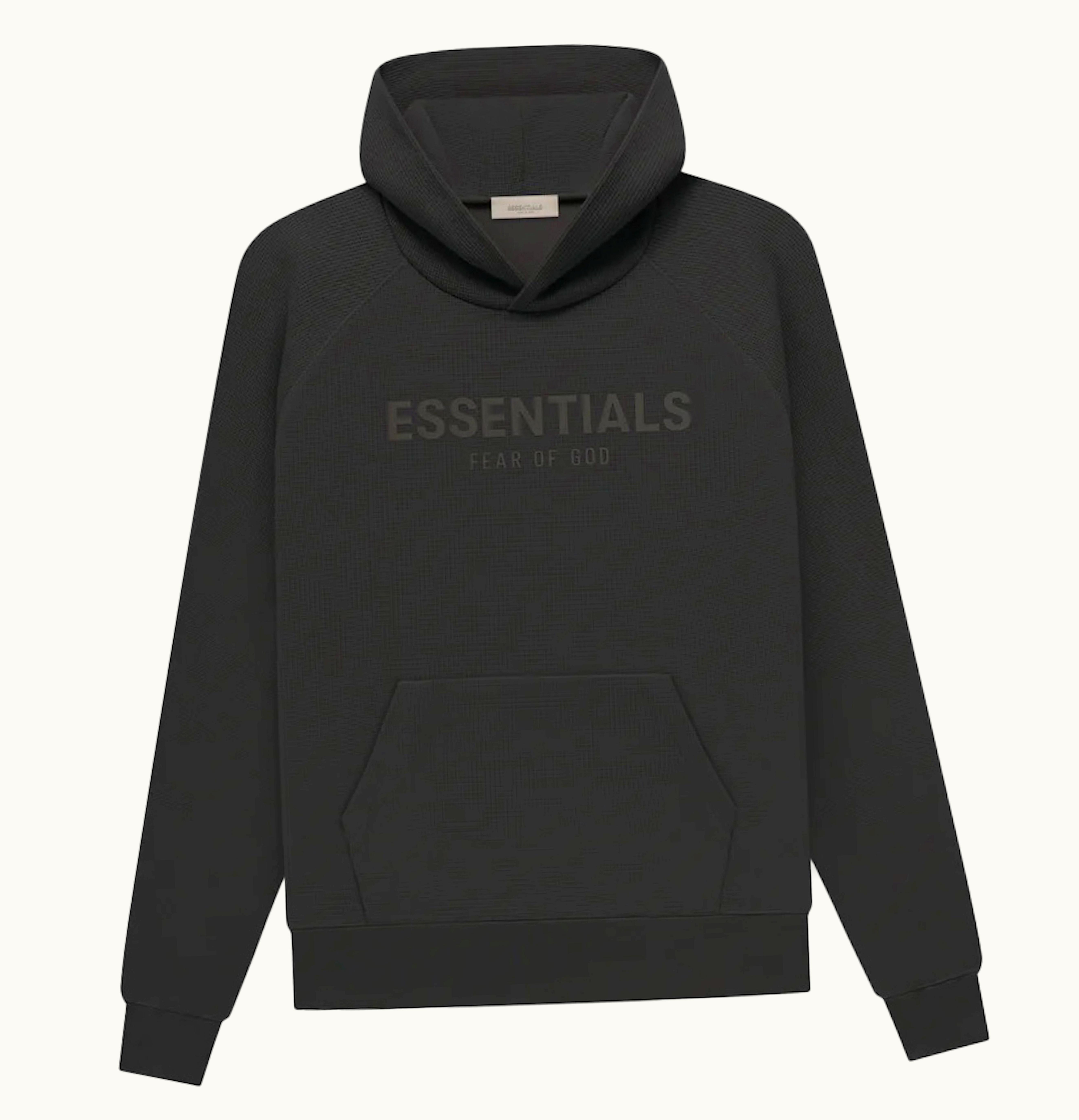 Fear of God Fear Of God Essentials Waffle Raglan Hoodie Off Black