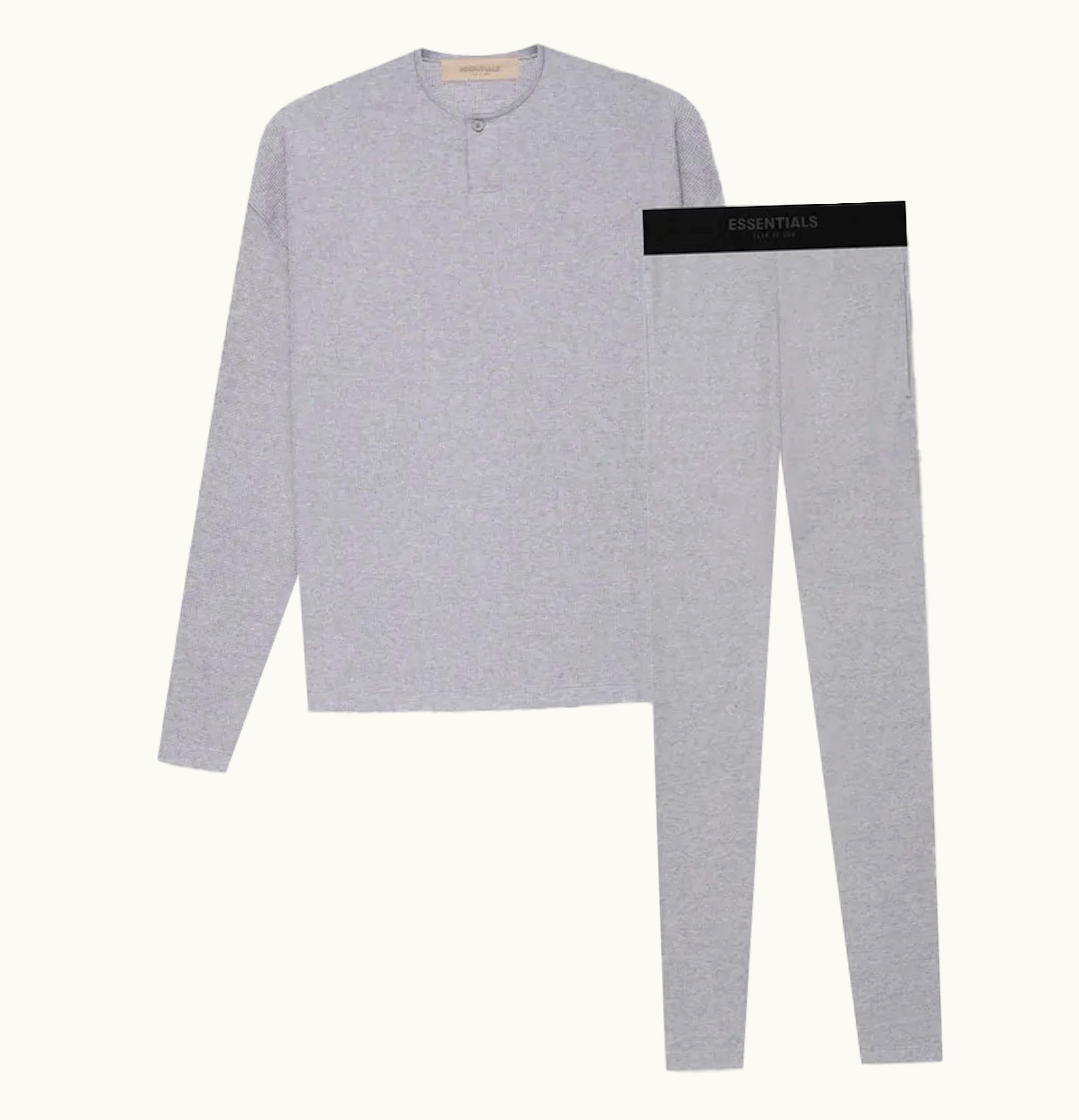 Fear of God Fear Of God Essentials Ls Henley Thermal Set Dark Oatmeal