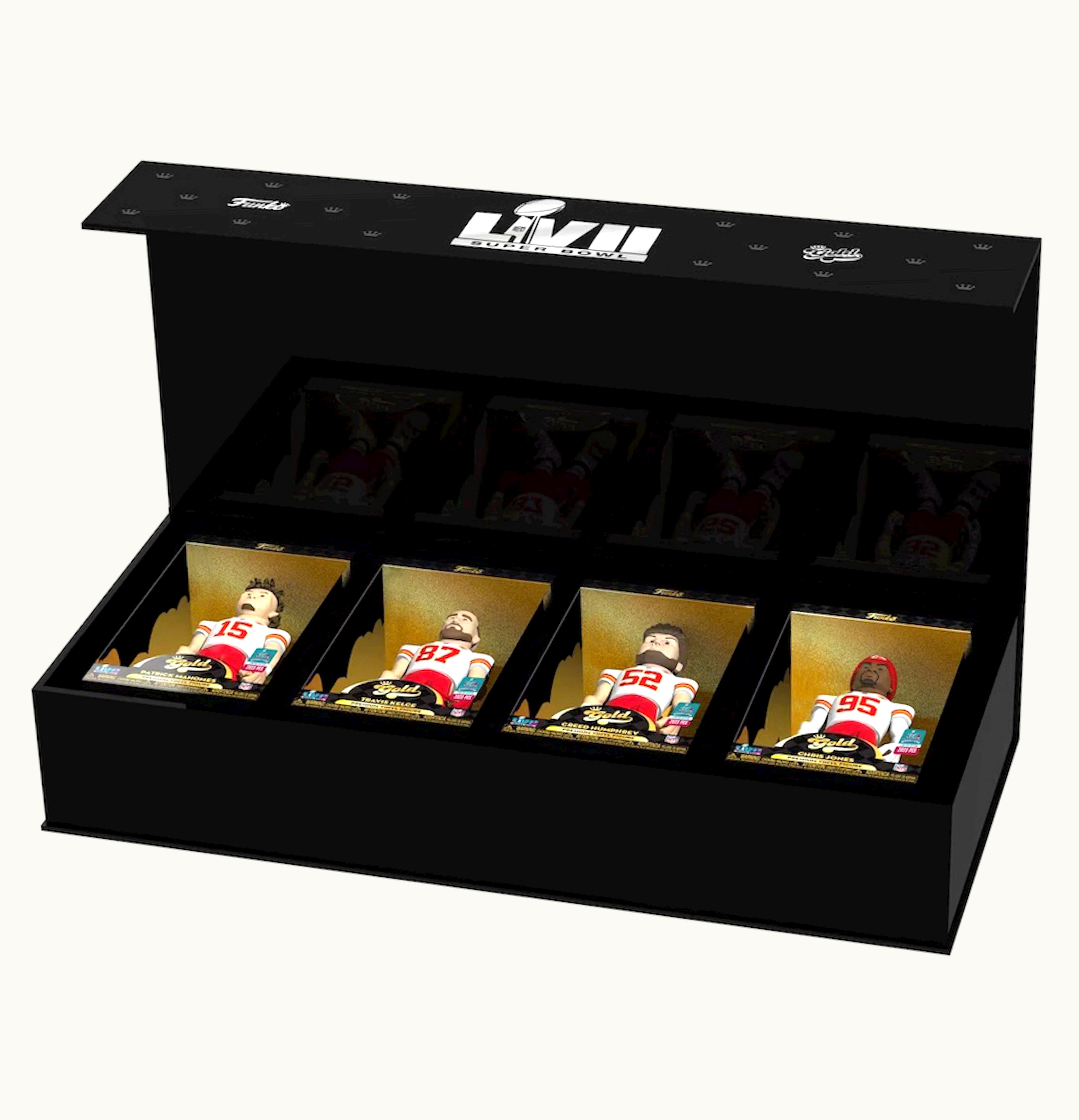Funko Funko Gold NFL Kansas City Chiefs Super Bowl Lvii Champions 12 Inch Fanatics Exclusive Figure 4 Pack Le 2023