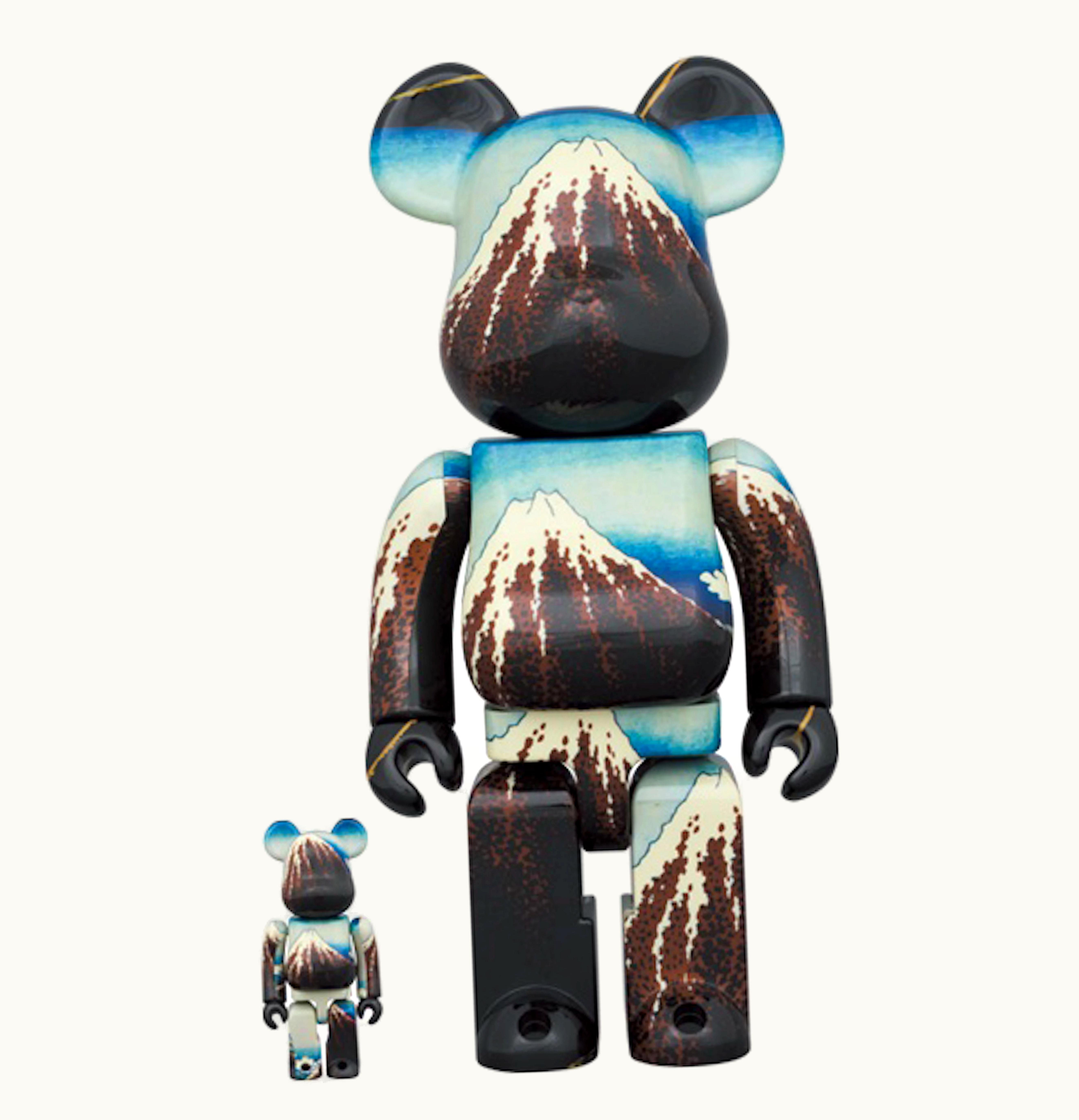 Bearbrick Bearbrick X Kitasai Katsushika White Rain Under The Thirty Six Views Of Mount Fuji 100 400 Set
