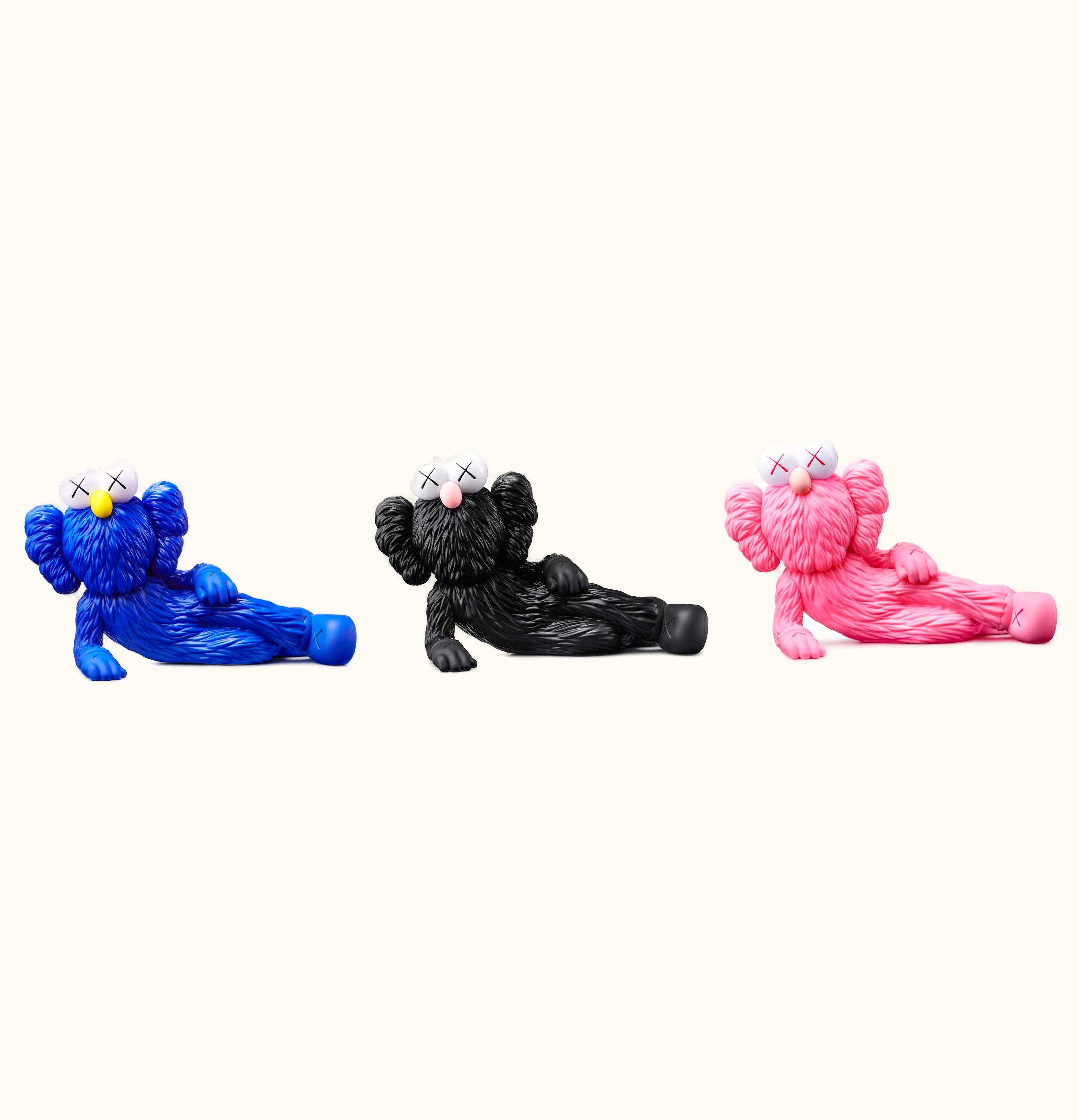 KAWS KAWS TIME OFF Vinyl Figure Set Blue Black Pink