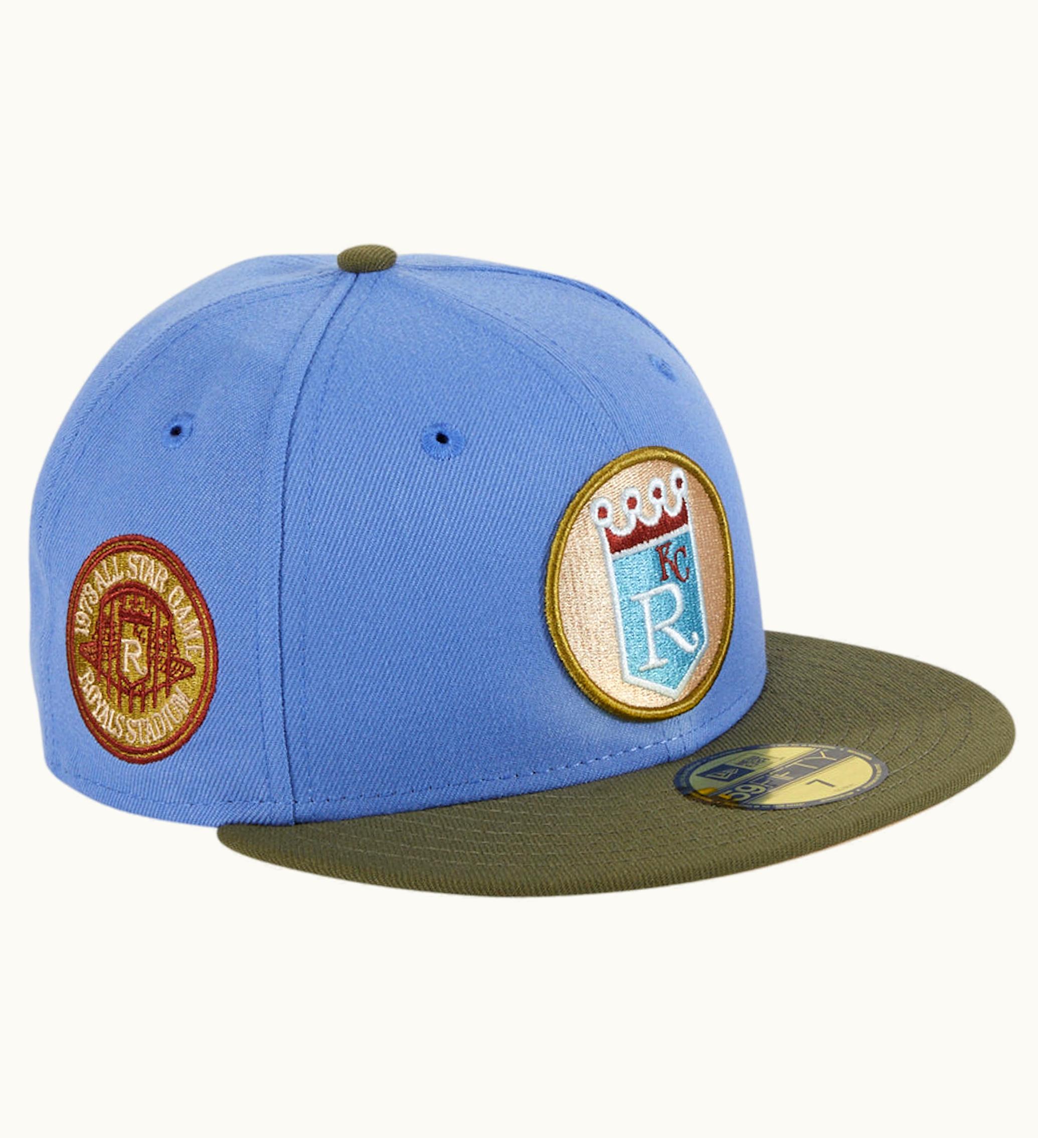 New Era New Era Kansas City Royals Great Outdoors 1973 All Star Game Patch Hat Club Exclusive 59fifty Fitted Hat Indigo Olive