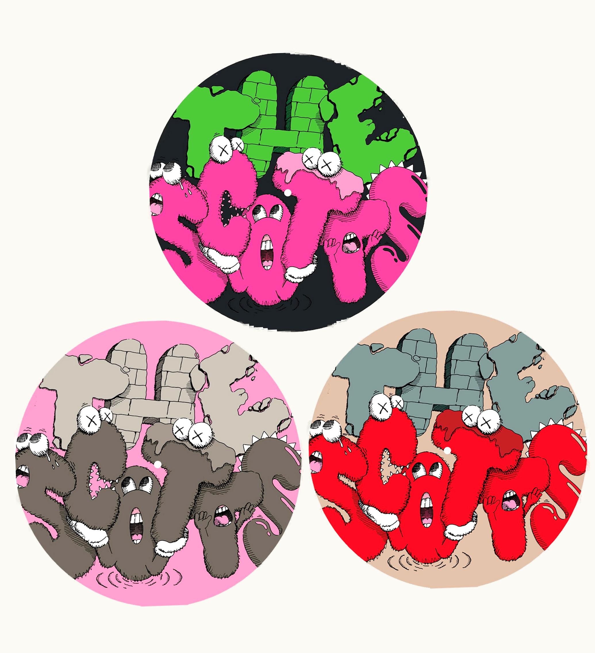 Travis Scott Travis Scott The Scotts KAWS Picture Disc Black Pink Beige Set