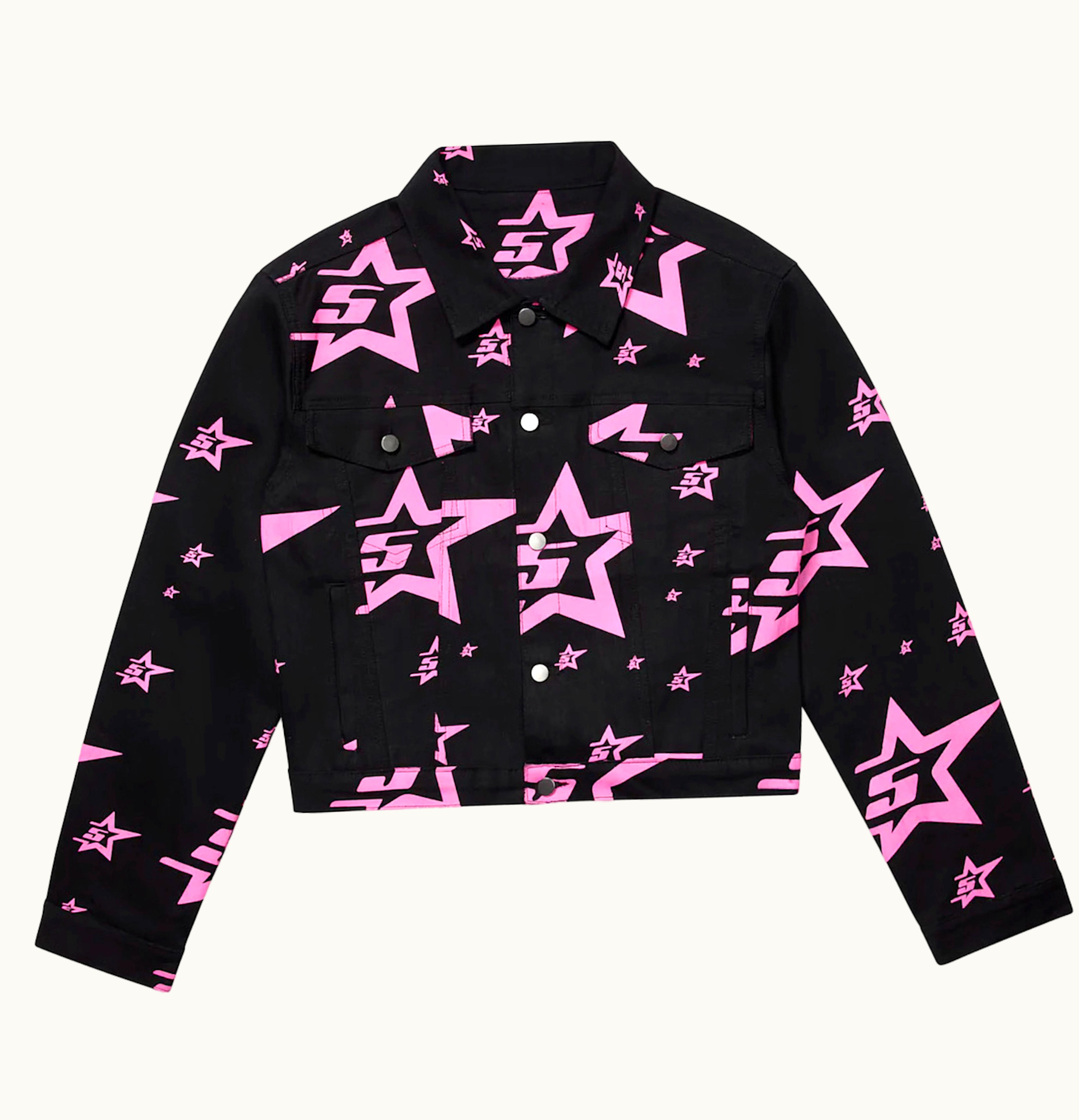 Sp5der Sp5der 5 Star Trucker Jacket Black