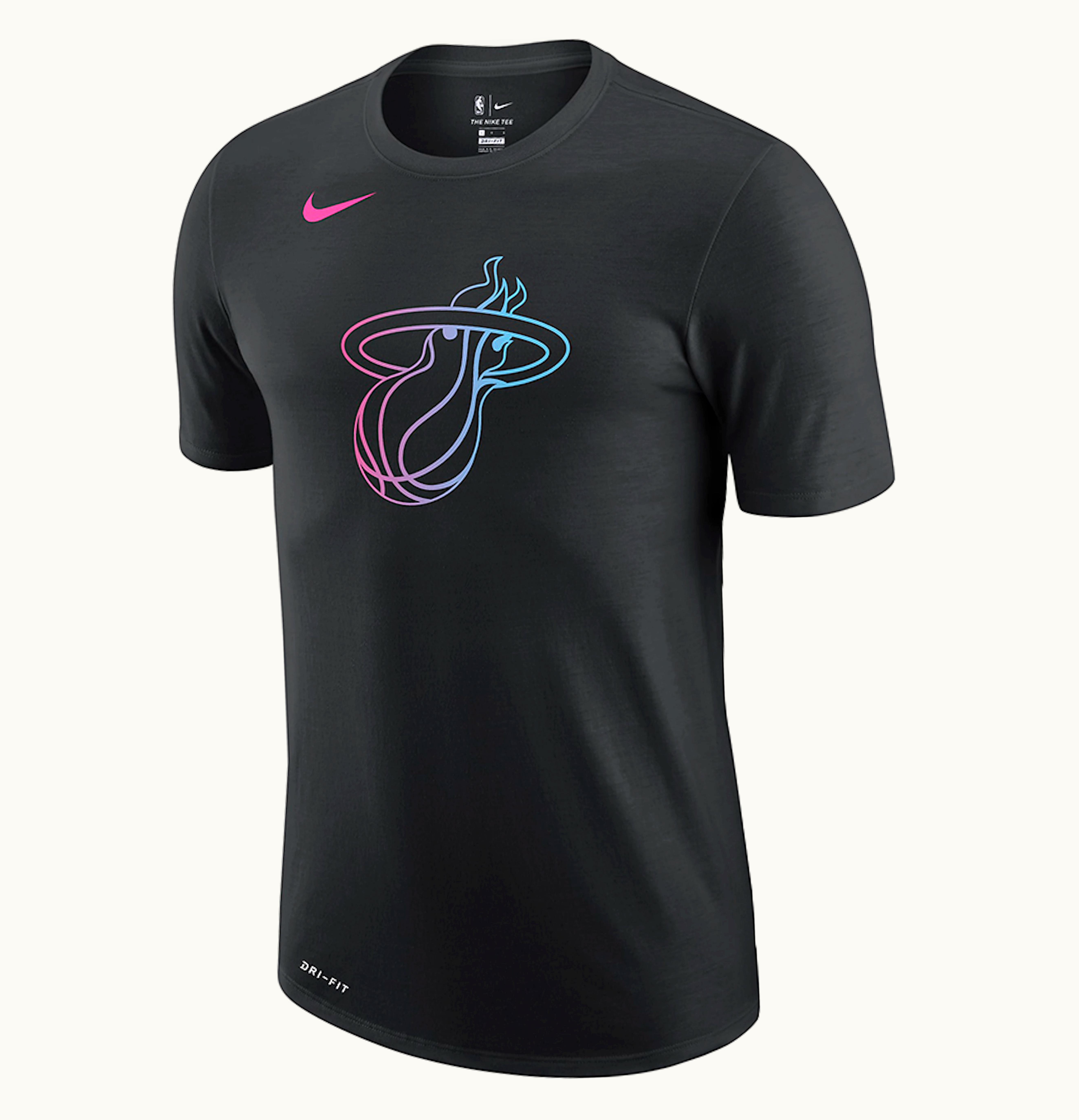 Nike Nike NBA Miami Heat City Edition Logo Dri Fit T Shirt Black Multi