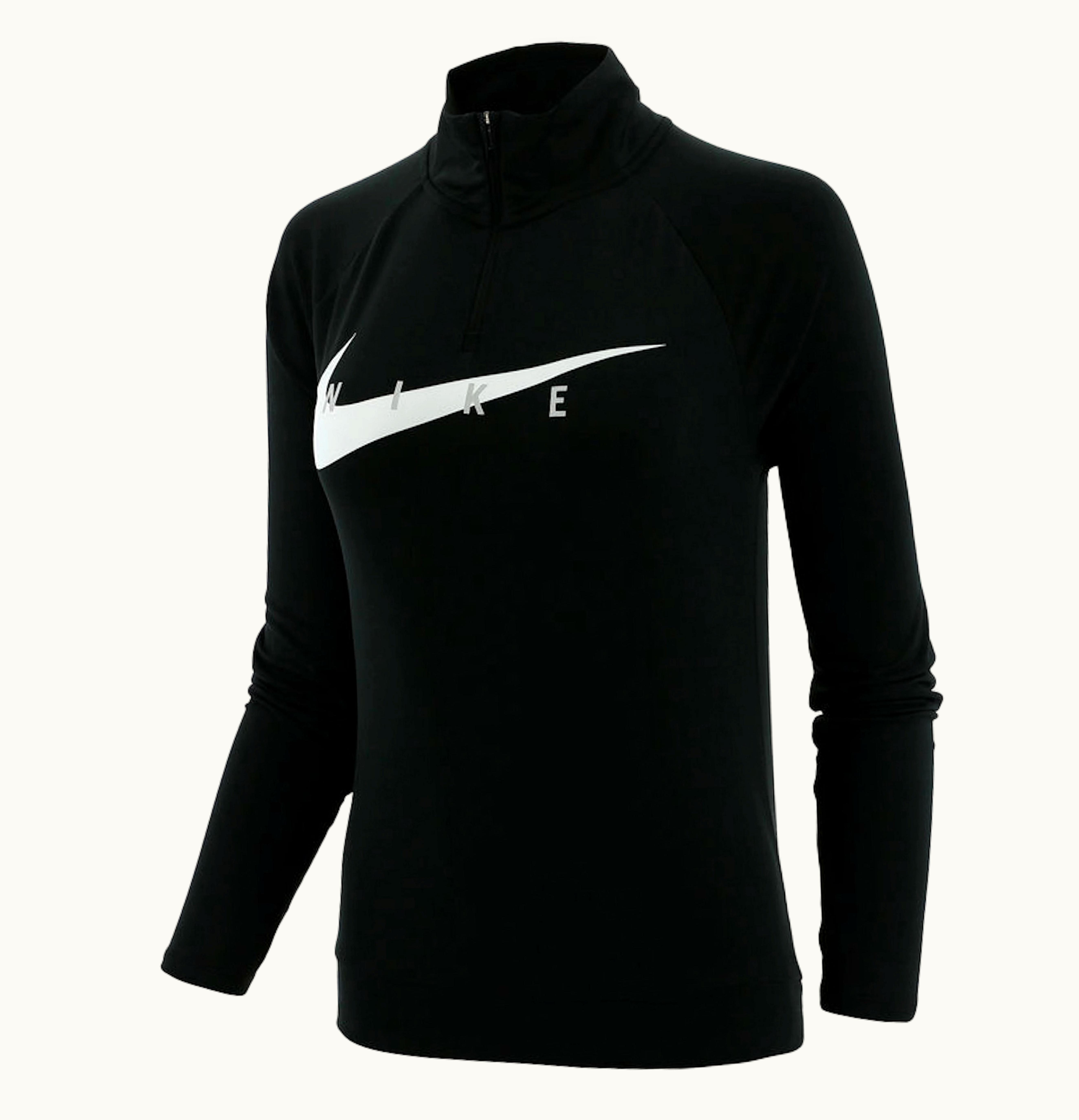 Nike Nike Swoosh Run L S T Shirt Black White