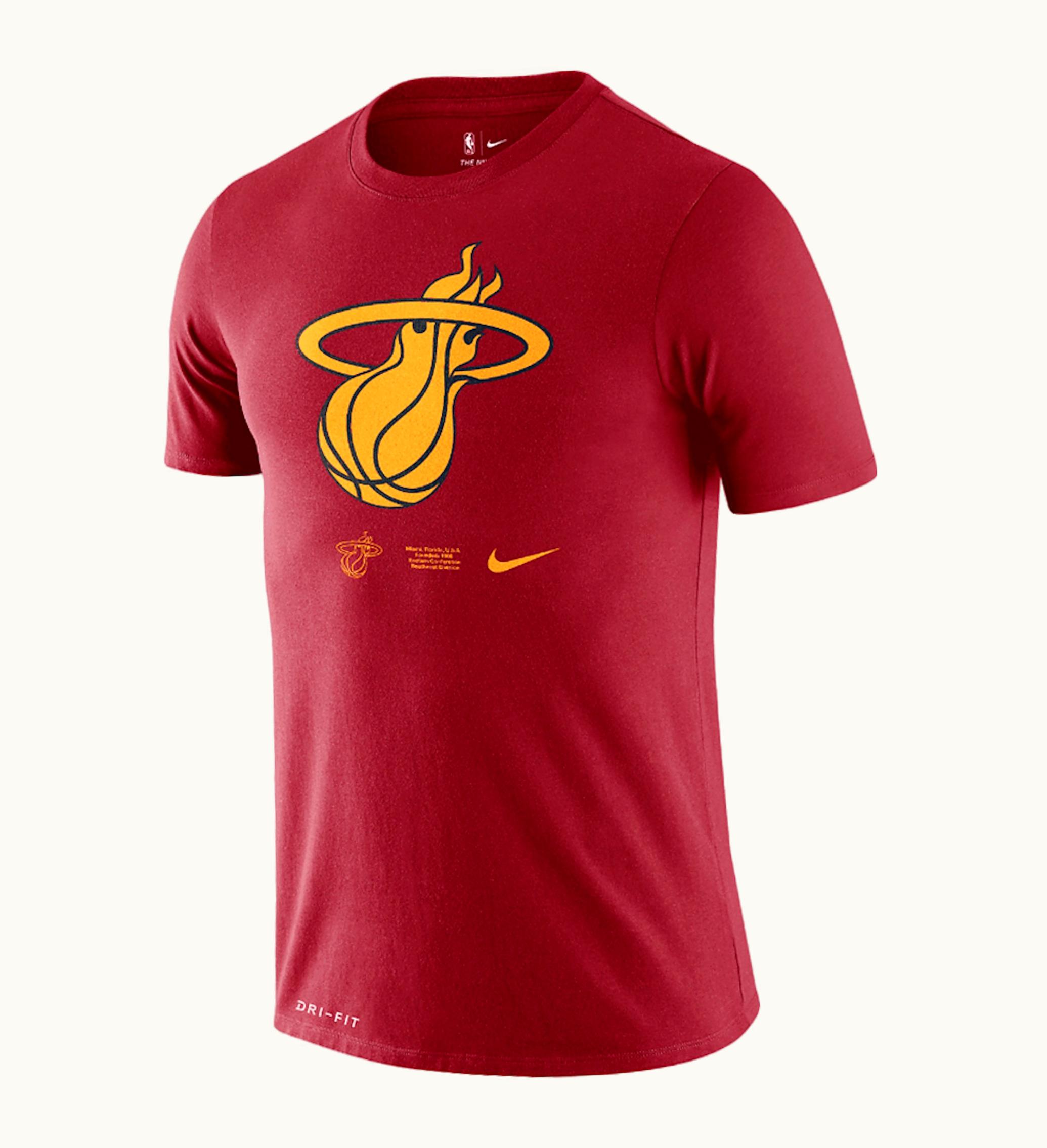 Nike Nike NBA Miami Heat Logo Dri Fit T Shirt Tough Red