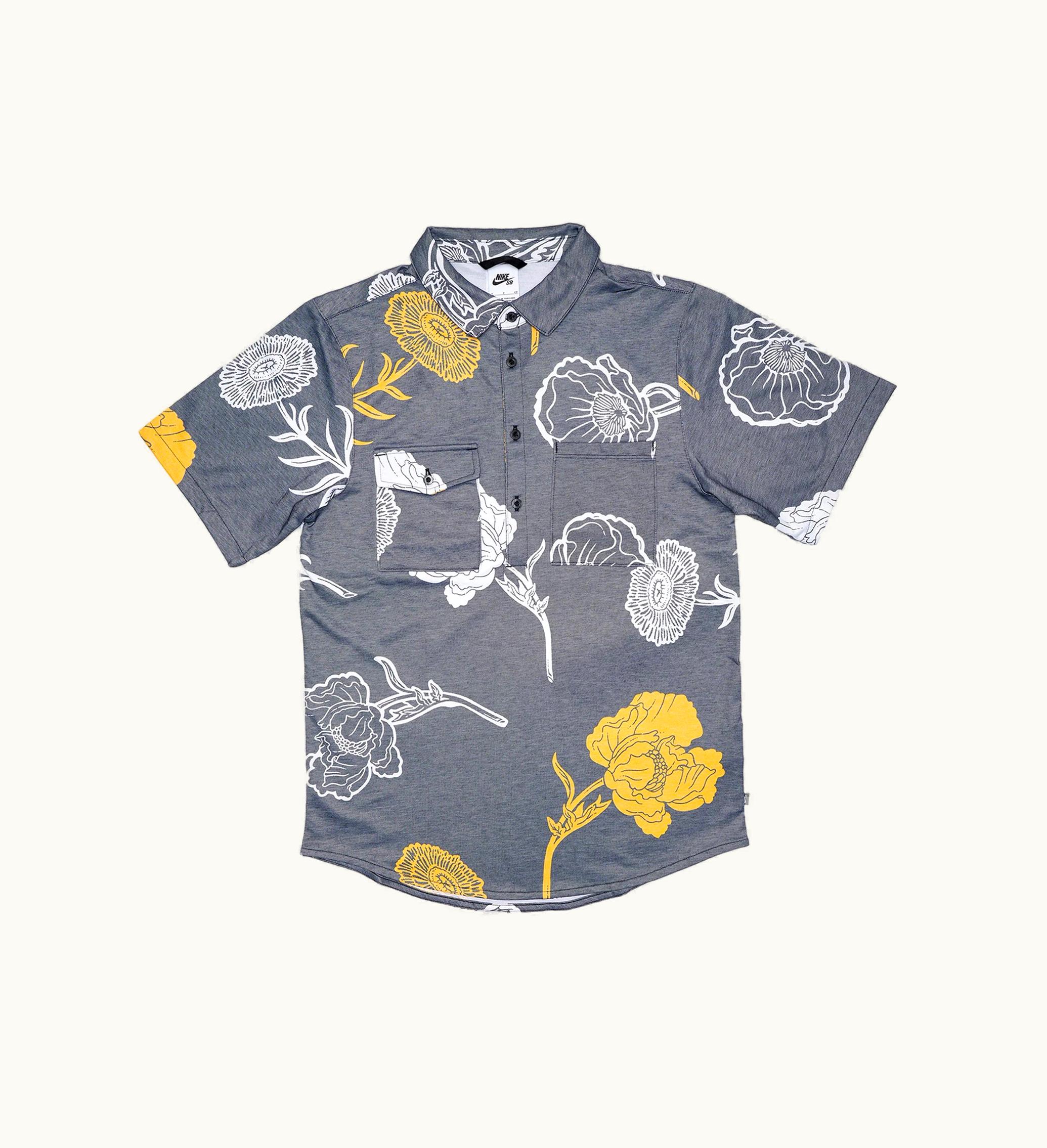 Nike Nike SB Aop Knit Skate Shirt Grey White Yellow