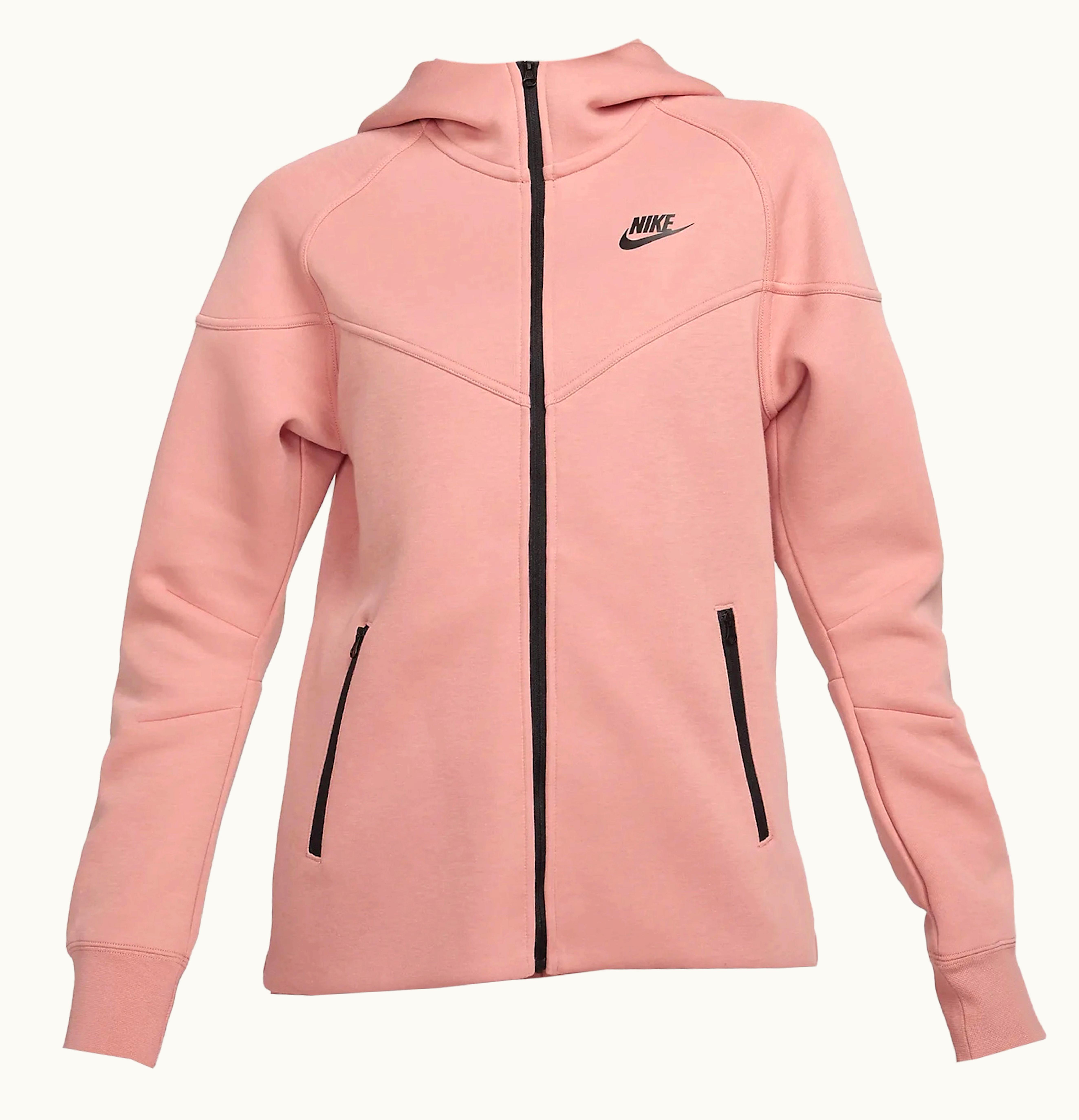 Nike Nike Sportswear Womens Tech Fleece Windrunner Full Zip Hoodie Red Stardust Black