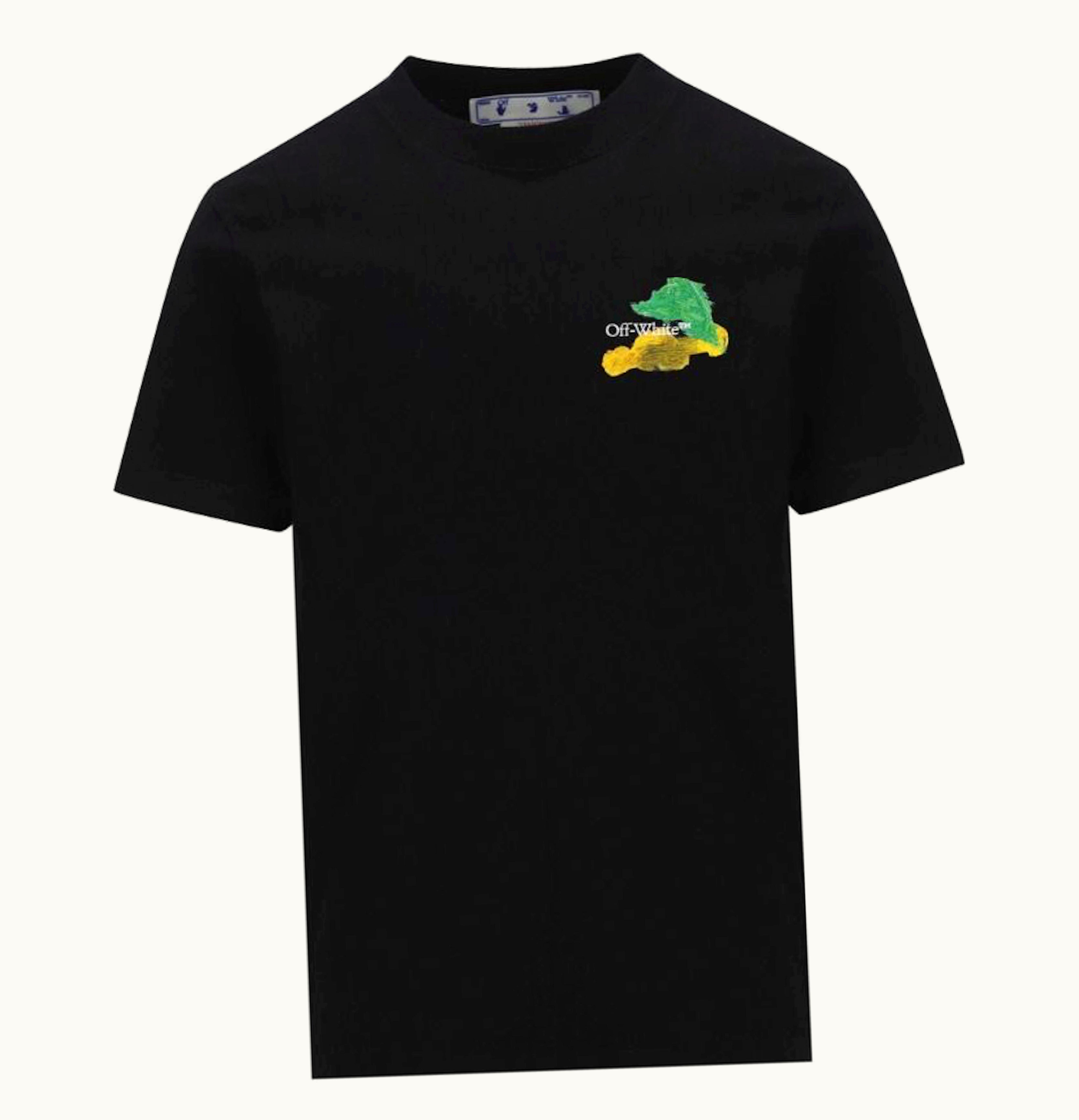 OFF-WHITE Brush Arrow Logo Print T Shirt Black