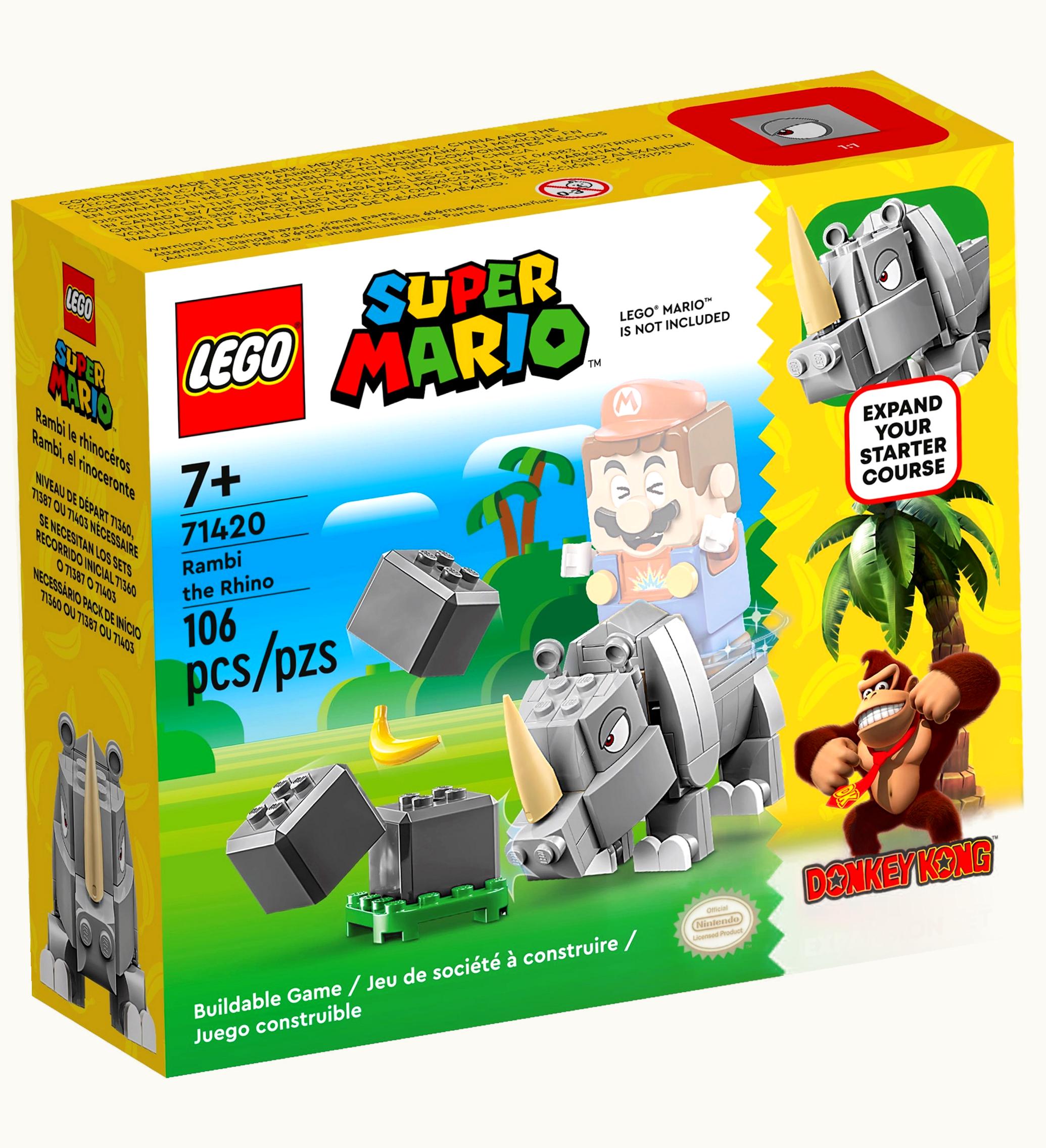 LEGO Lego Super Mario Rambi The Rhino Donkey Kong Expansion Set 71420