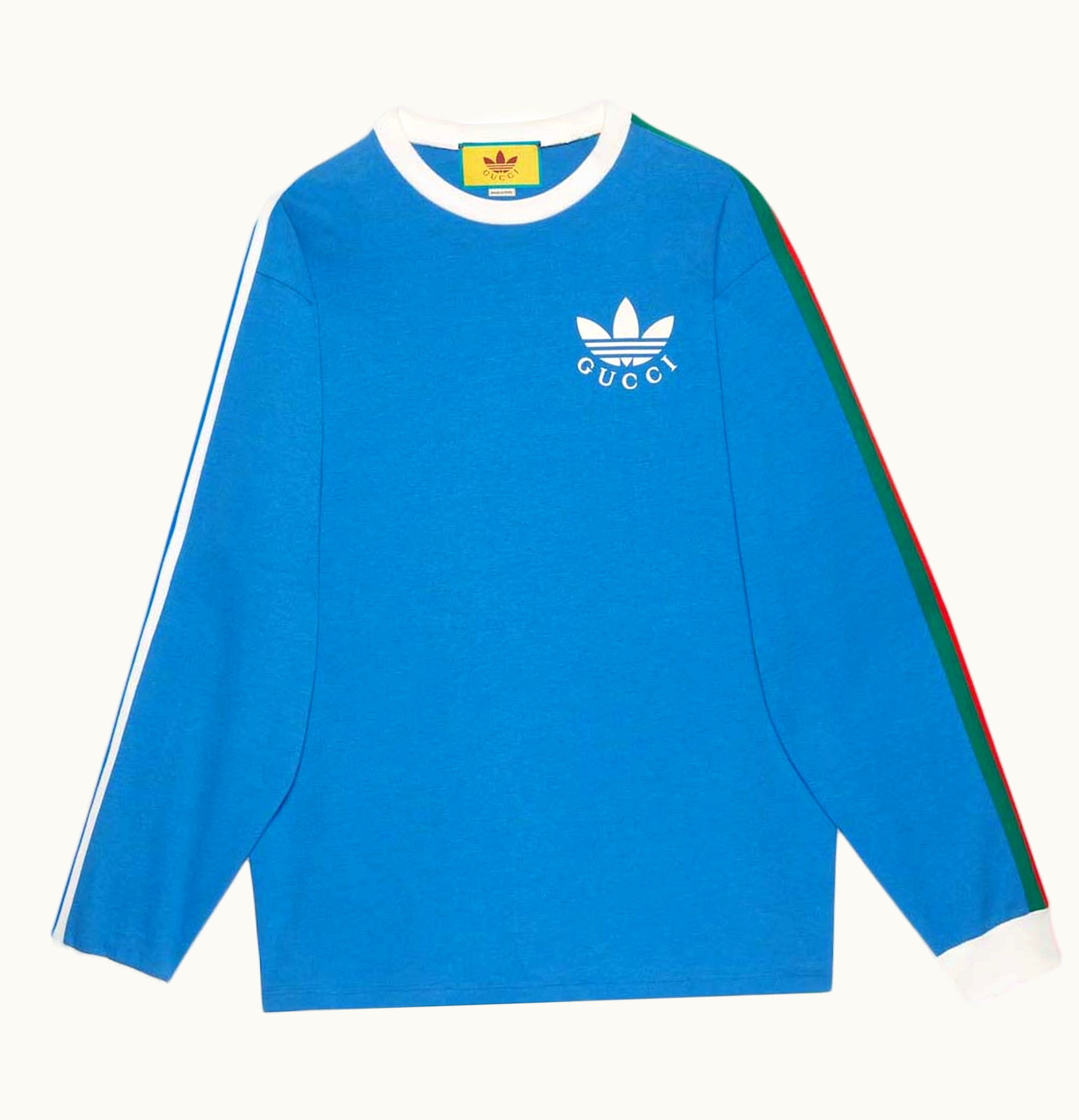 Gucci Gucci x adidas Cotton Jersey T Shirt Blue