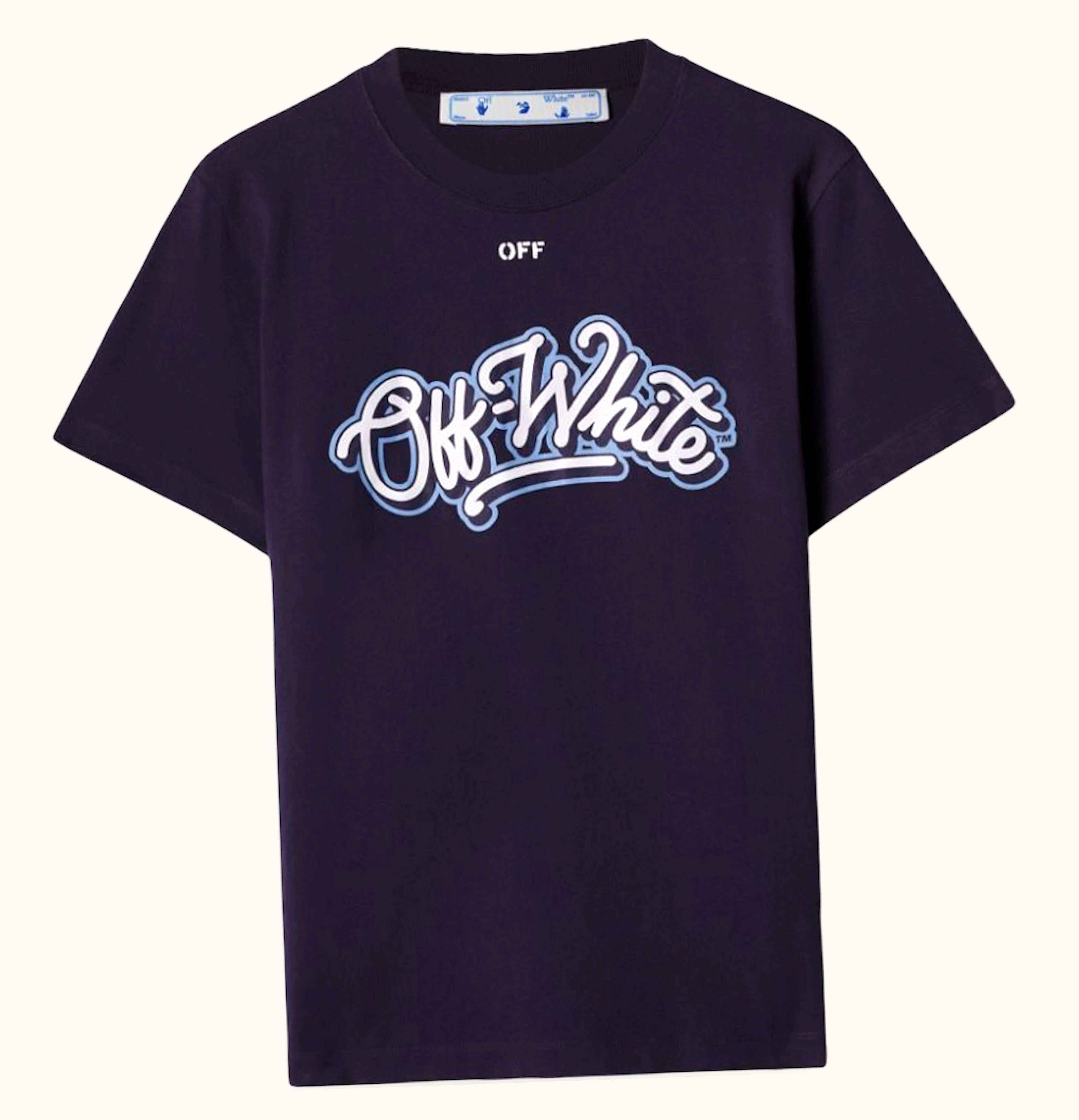 OFF-WHITE C O Chicago Bulls T Shirt Navy White Light Blue