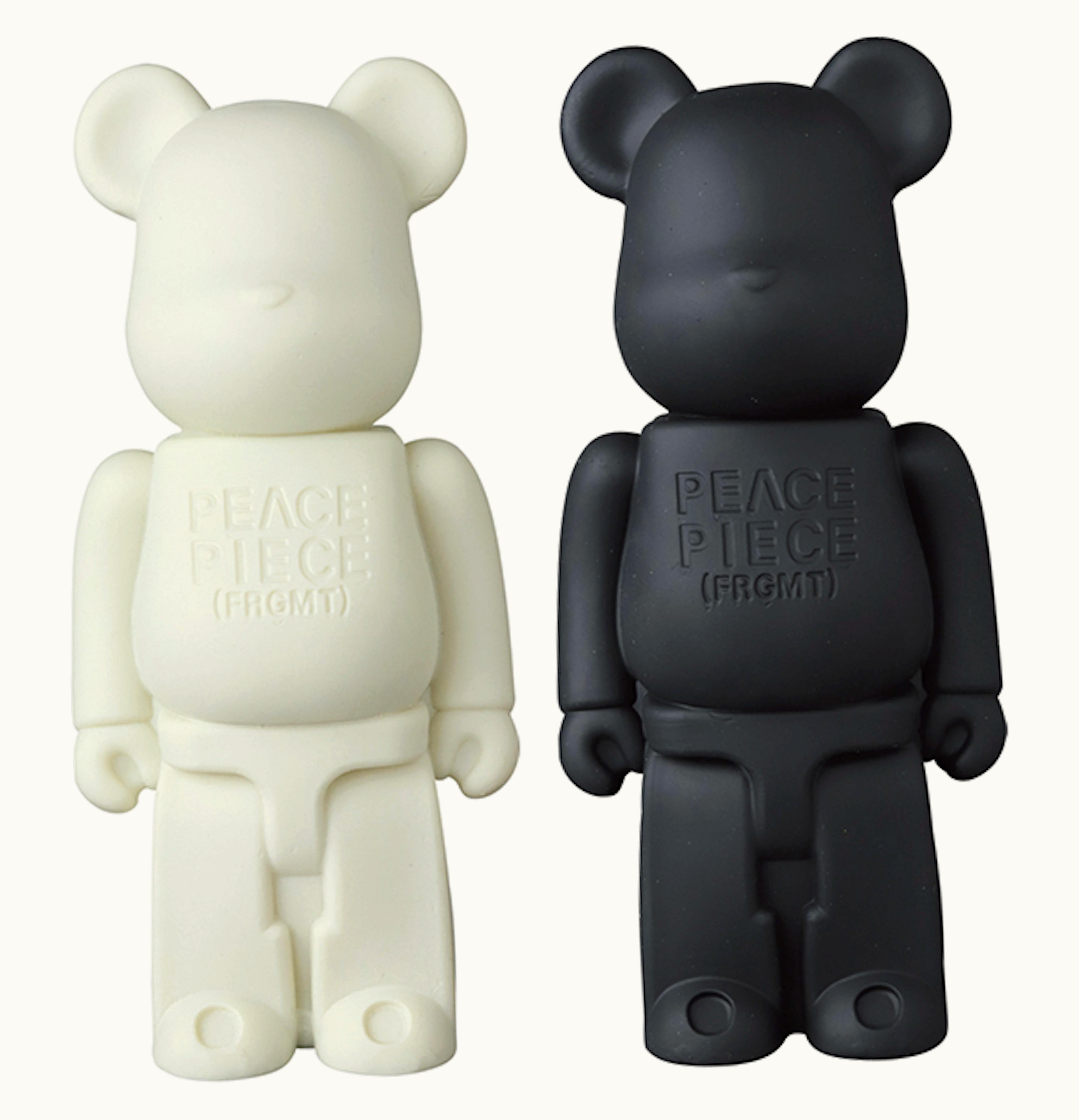 Bearbrick Bearbrick X Fragment Squeeze 200 Set Of 2 Off White Black