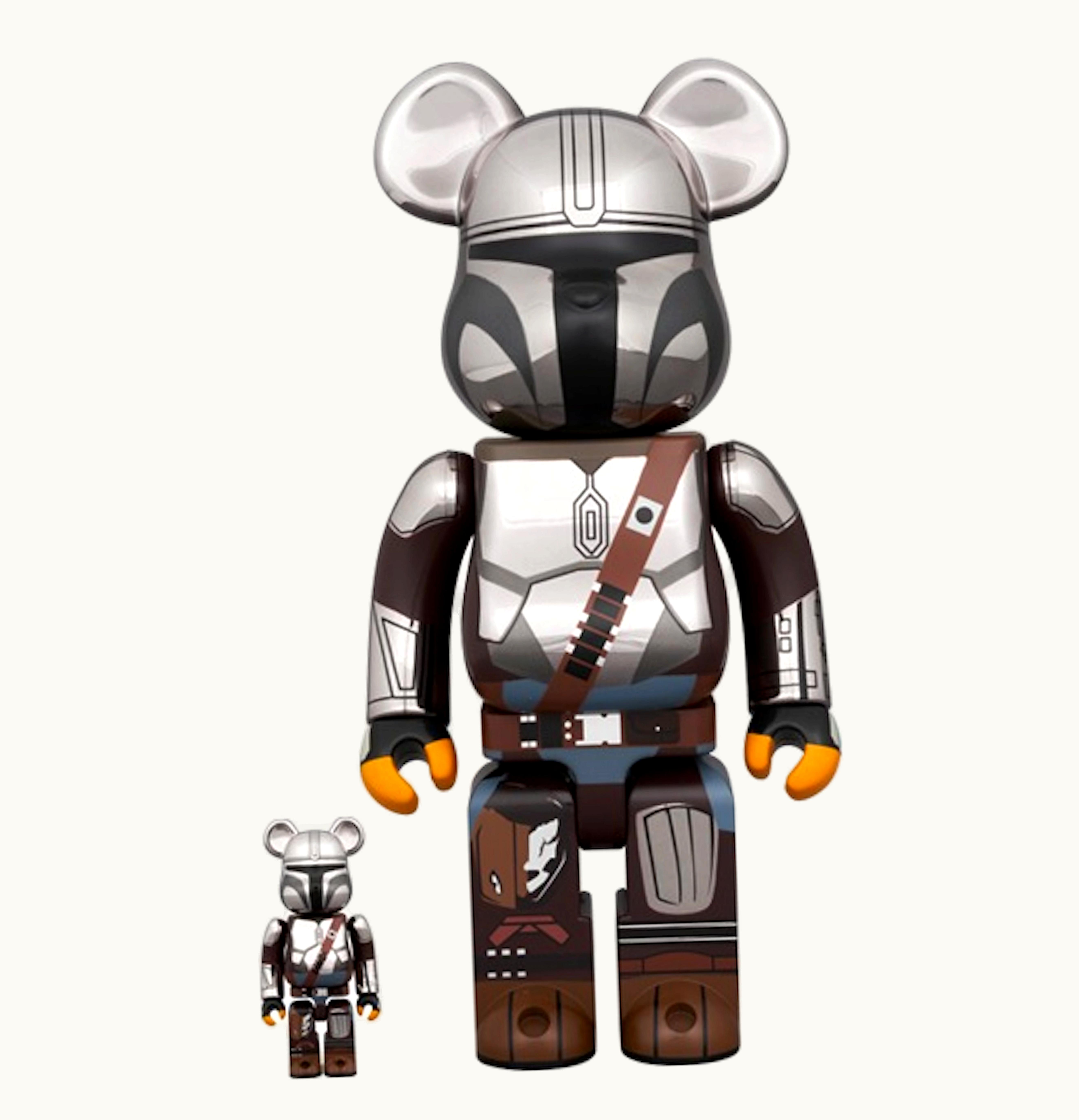 Bearbrick Bearbrick Star Wars The Mandalorian 100 400 Set Chorme