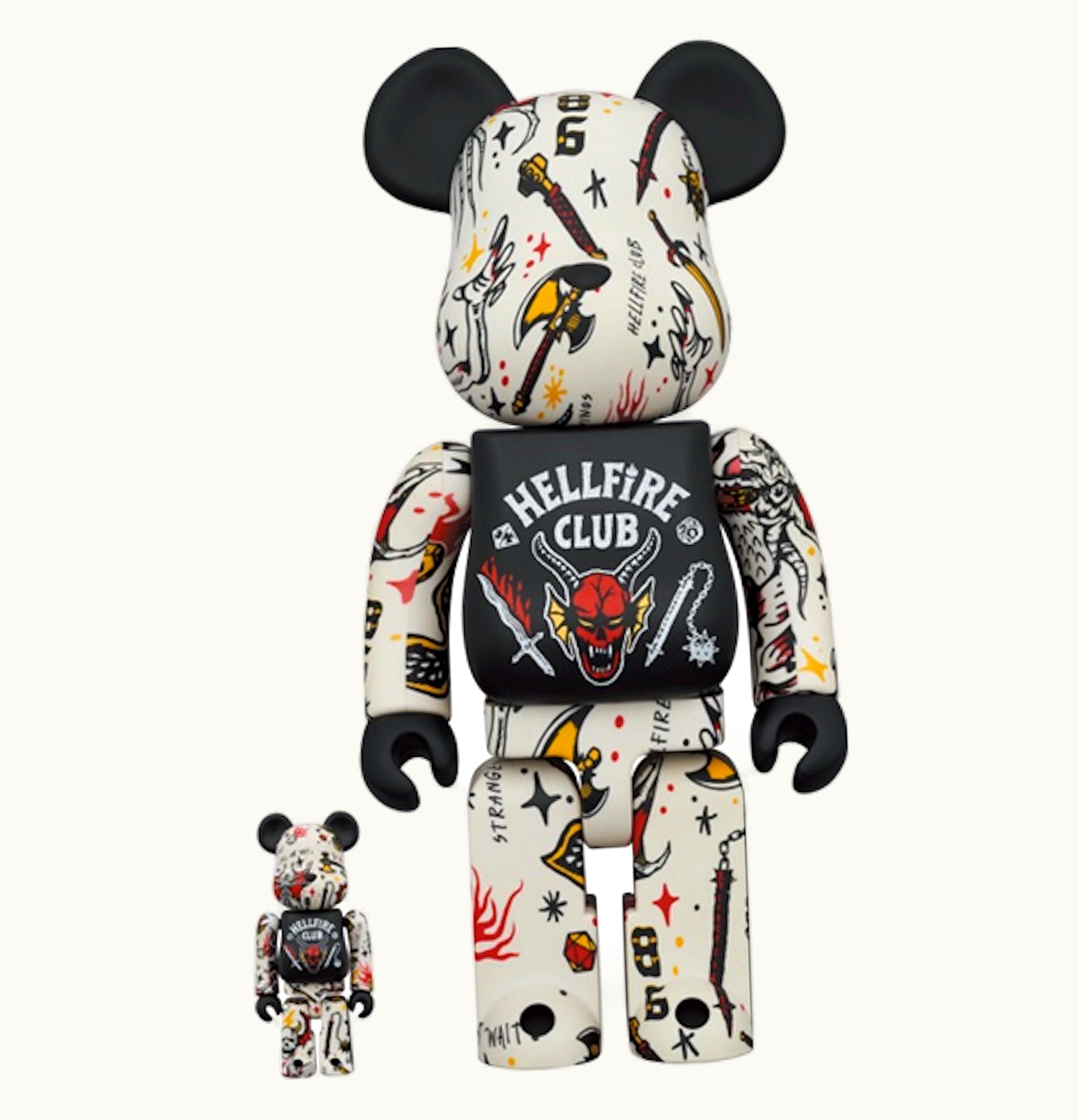 Bearbrick Bearbrick X Stranger Things Hellfire Club 100 400 Set