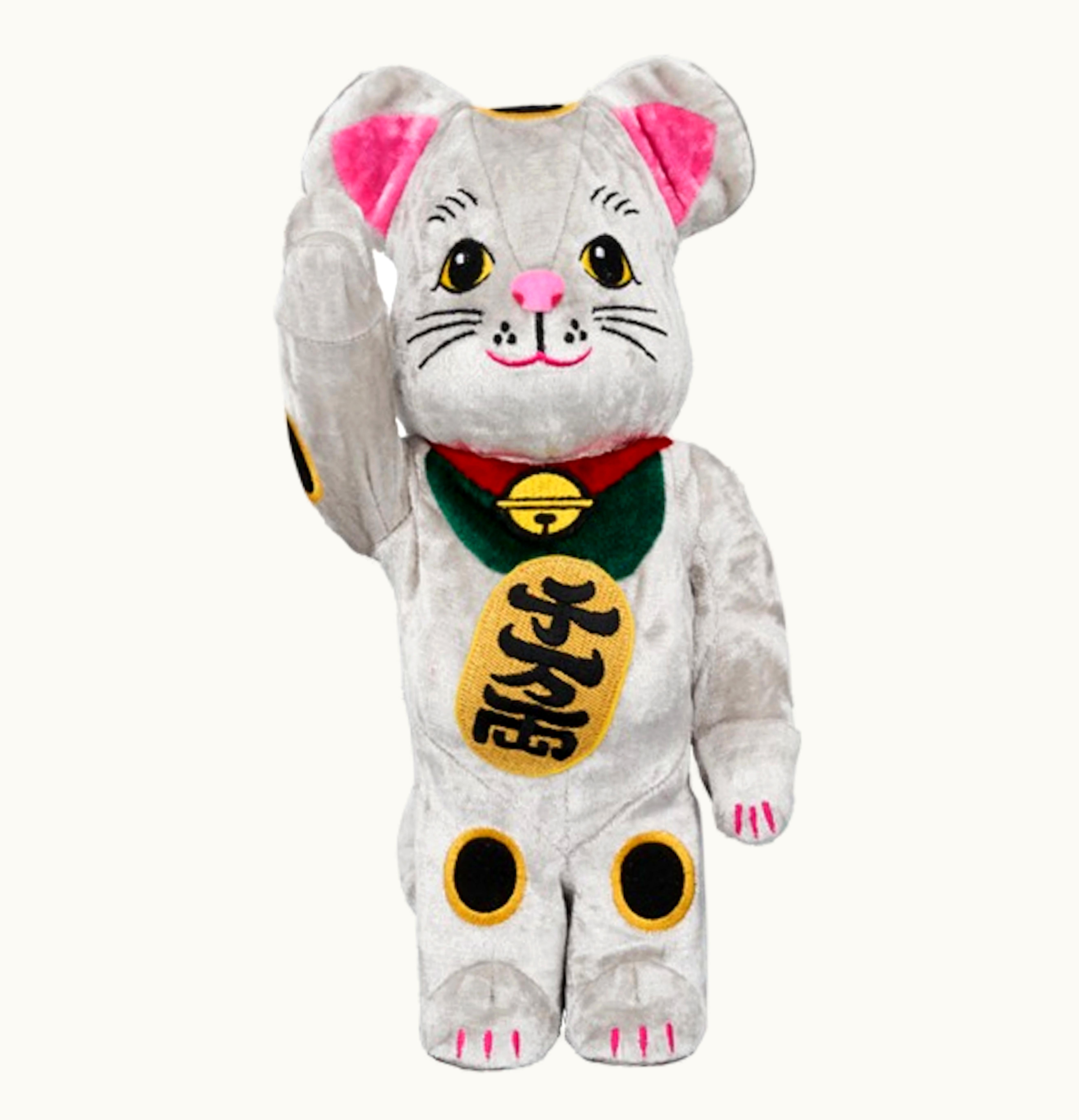 Bearbrick Bearbrick Medicom Toy Lucky Cat Kigurumi 400 Silver