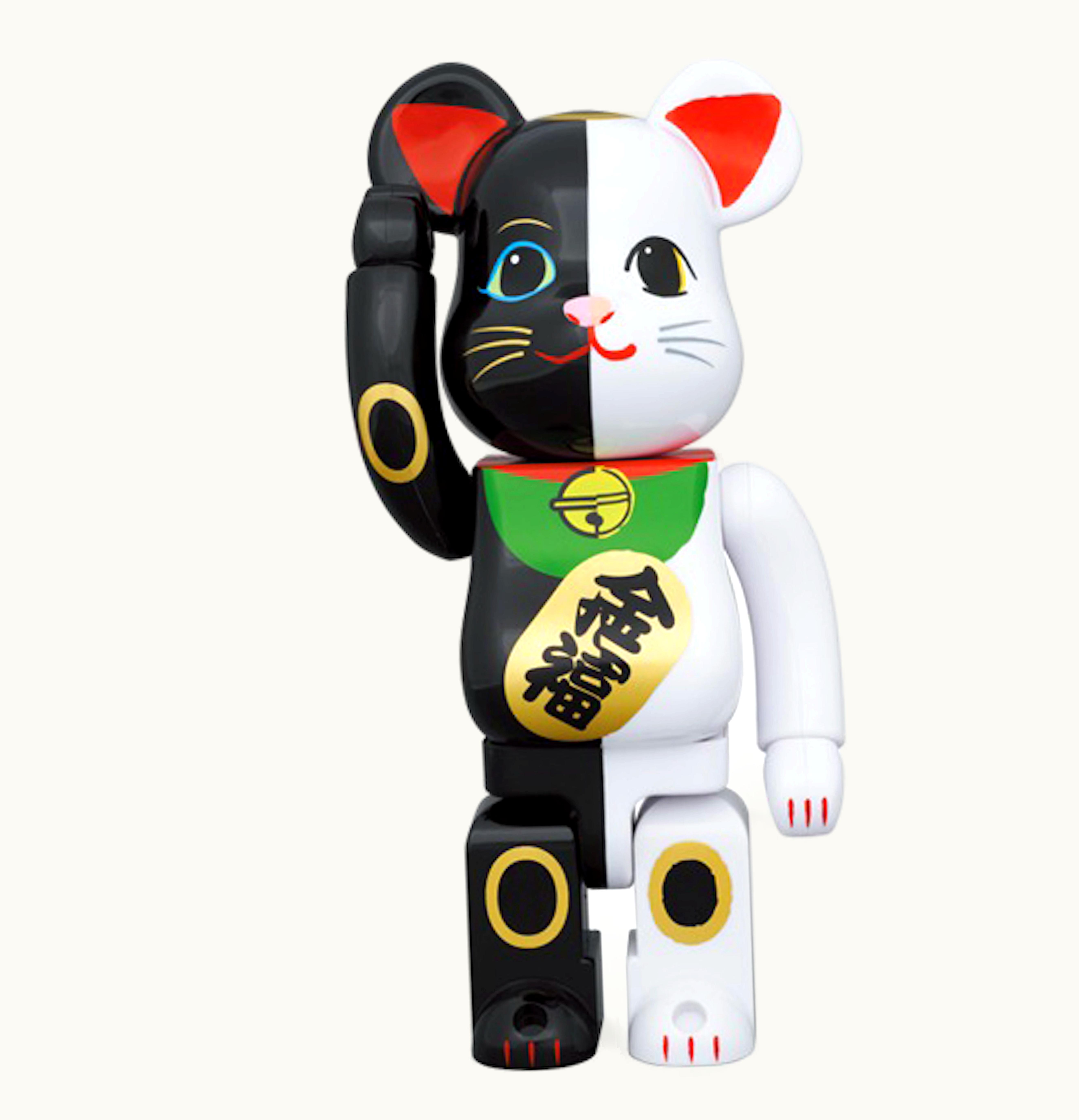 Bearbrick Bearbrick Maneki Neko Invitation Black X Fortune White 100 400 Set