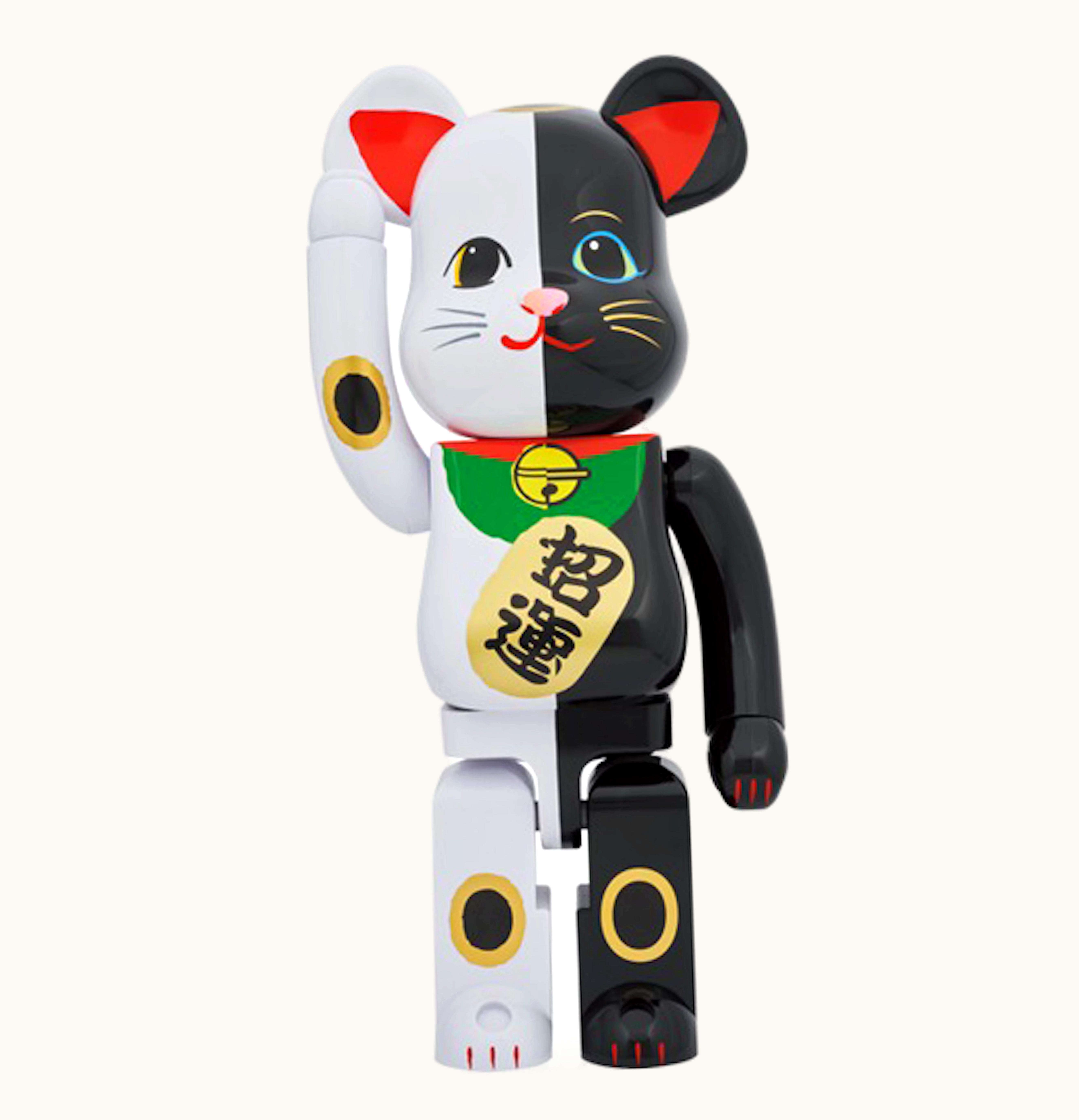 Bearbrick Bearbrick Lucky Cat Money Luck White X Blessing Black 1000