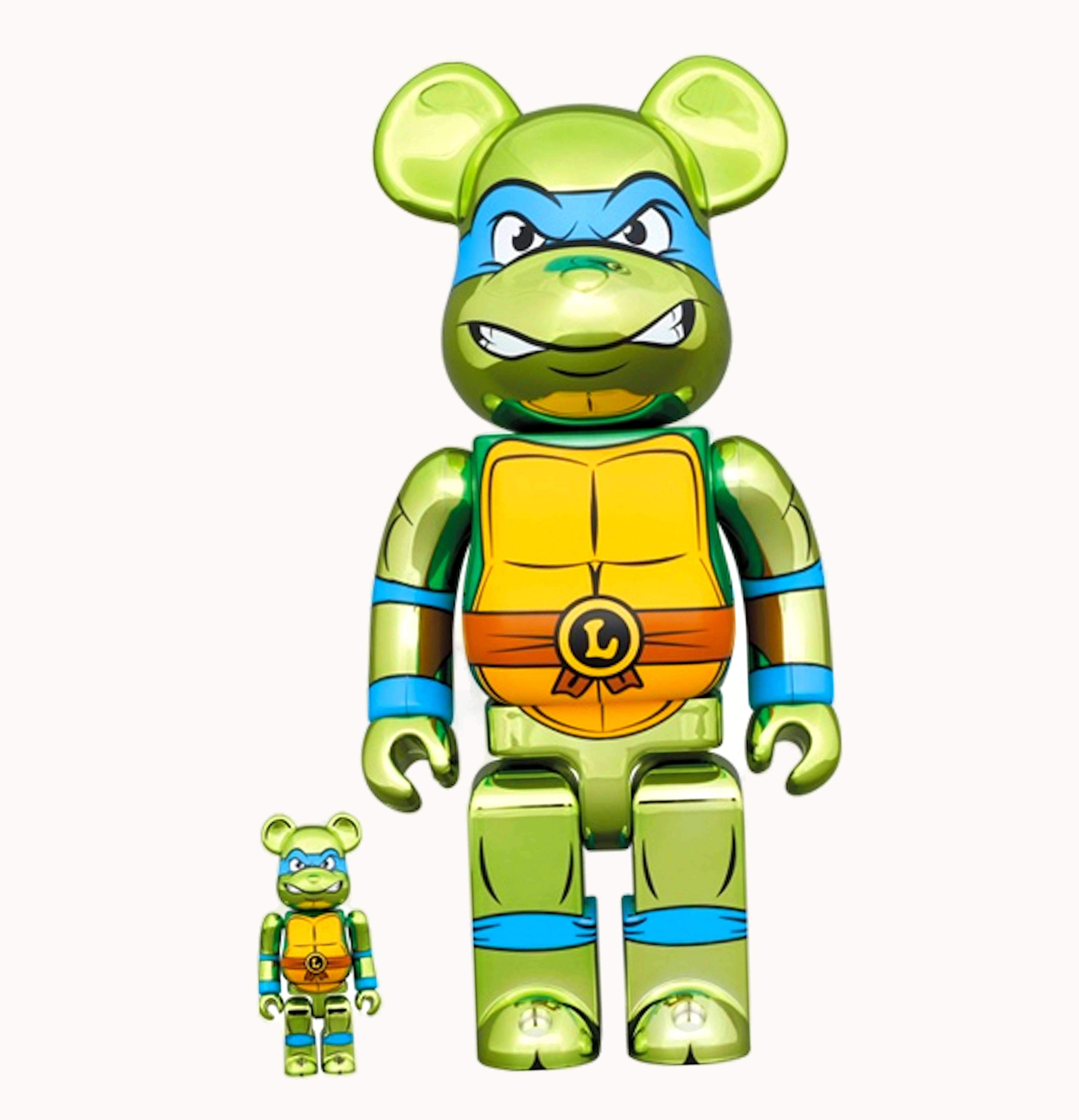 Bearbrick Bearbrick X Teenage Mutant Ninja Turtles Leonardo 100 400 Set Chrome Ver